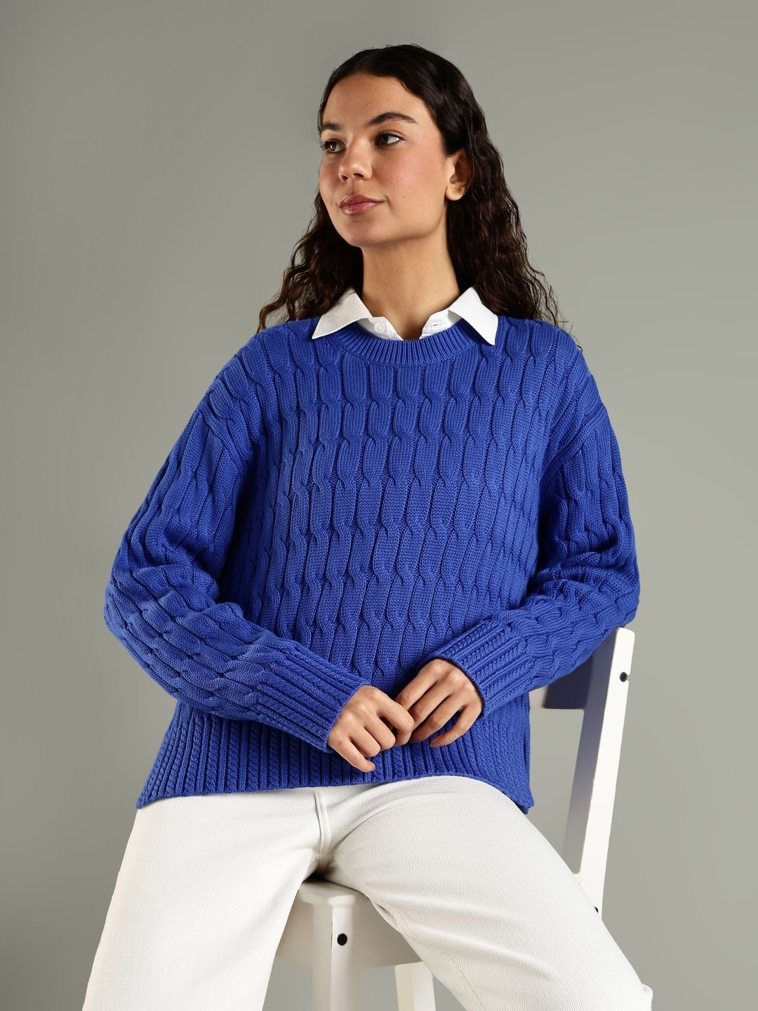 Tommy Hilfiger Eroupe Women Cable Knit Cotton Pullover