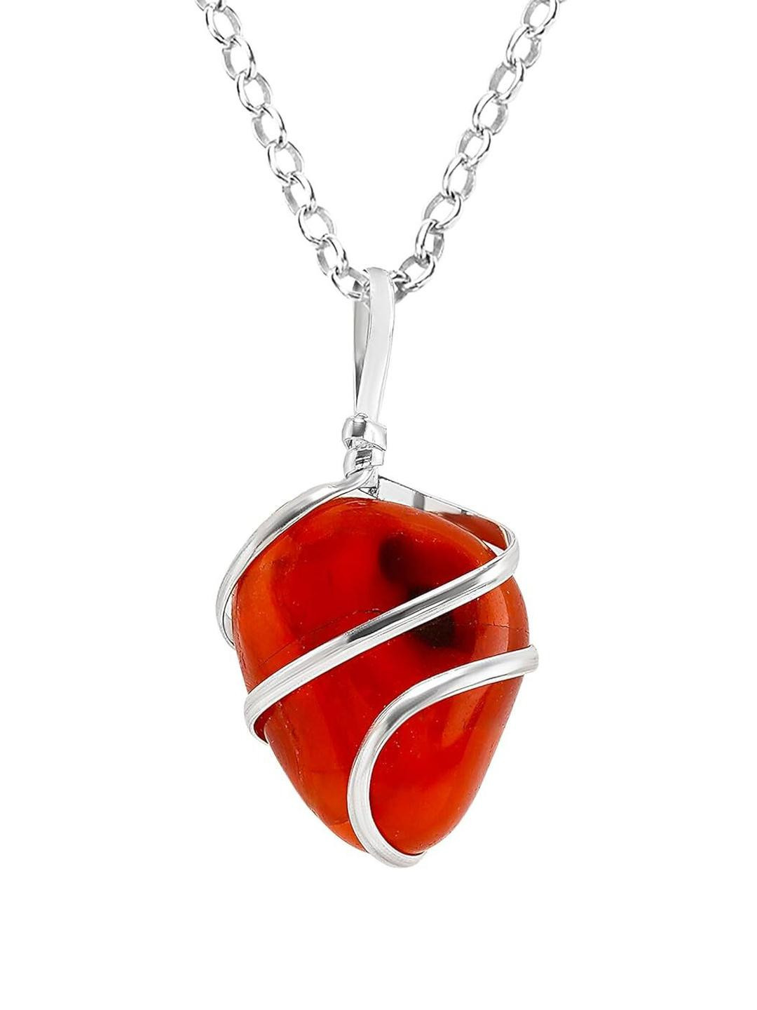 VIBESLE Spherical Carnelian Crystal Pendants