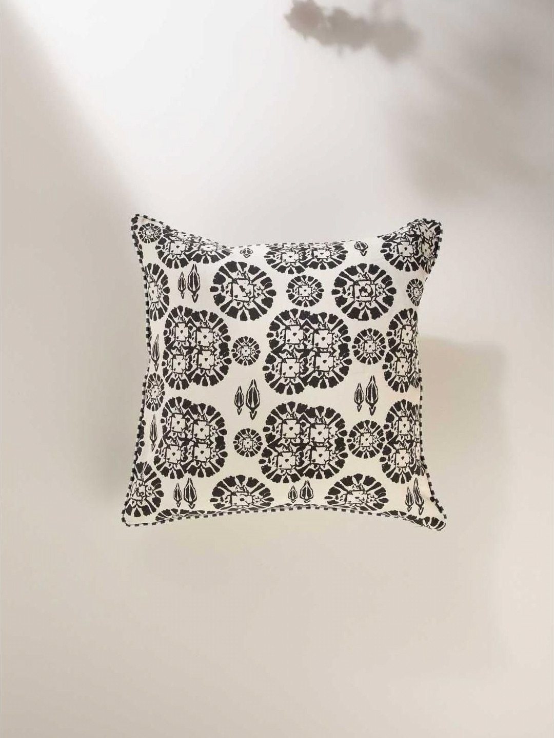 FREEDOM TREE Tamara White & Black Geometric Printed Cotton Square Cushion Covers