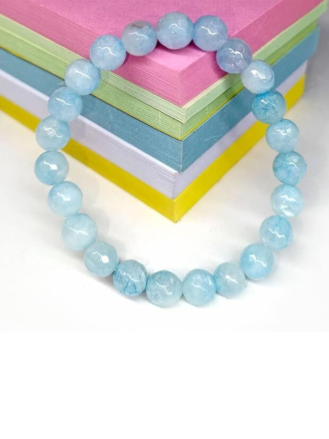 VIBESLE Unisex Blue Aquamarine Beaded Bracelet