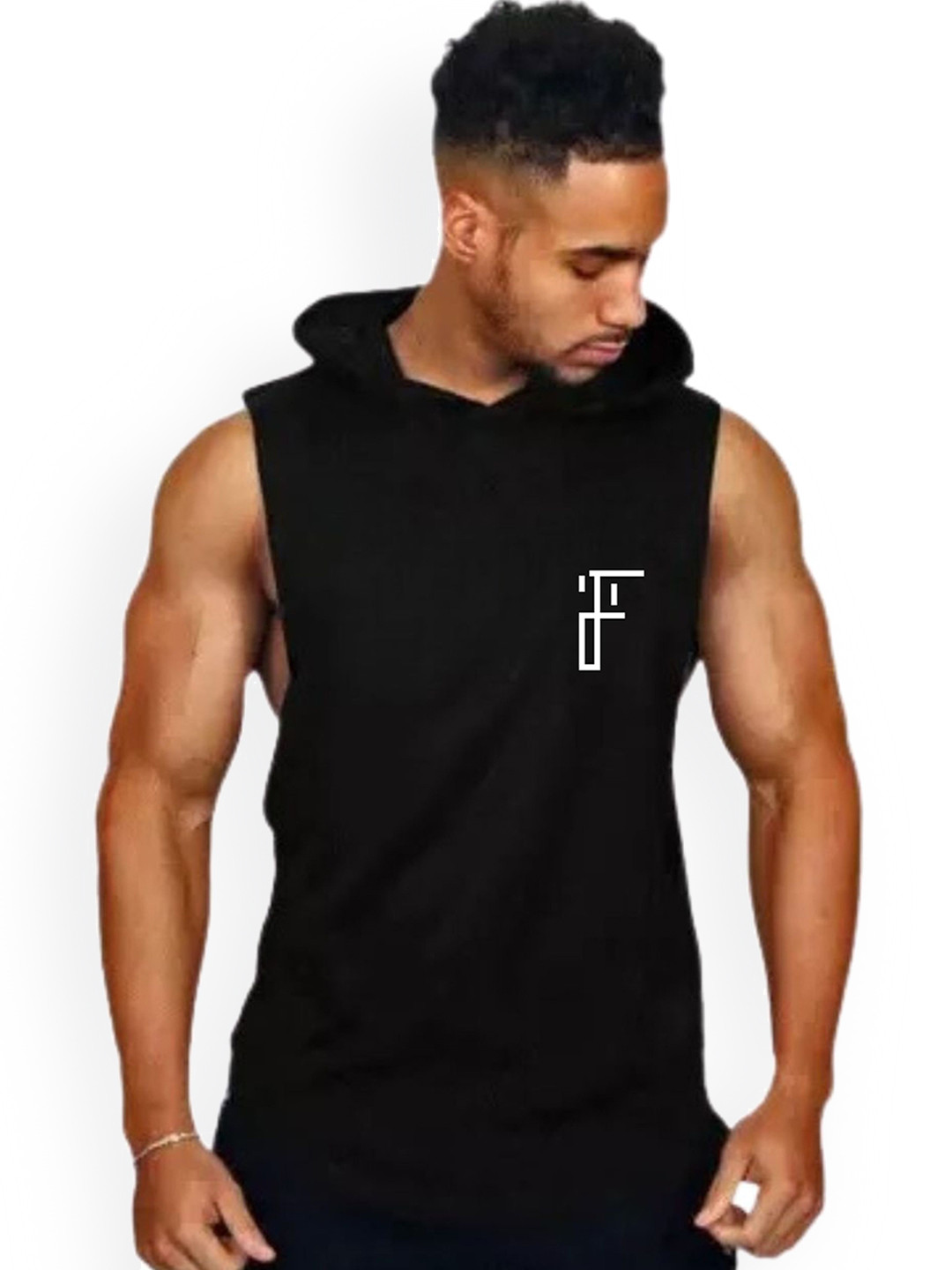Fashnobic Printed Hooded Gym Vest FB-105_Back_pt-40