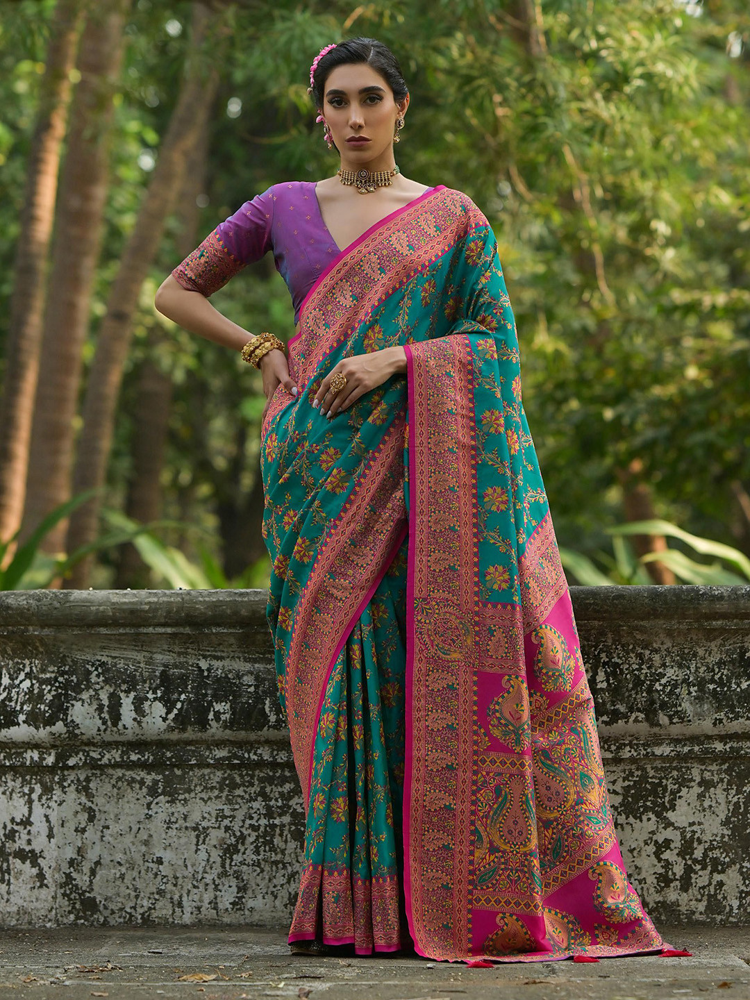 Pandadi Saree Ethnic Motifs Woven Design Pashmina Saree