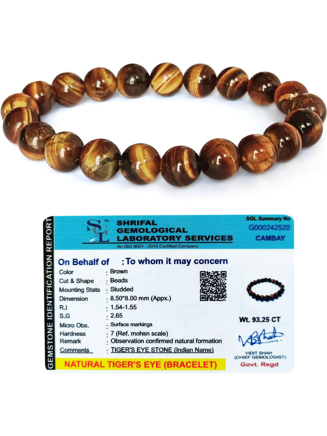 VIBESLE Unisex Crystals Red-Tiger Bracelet