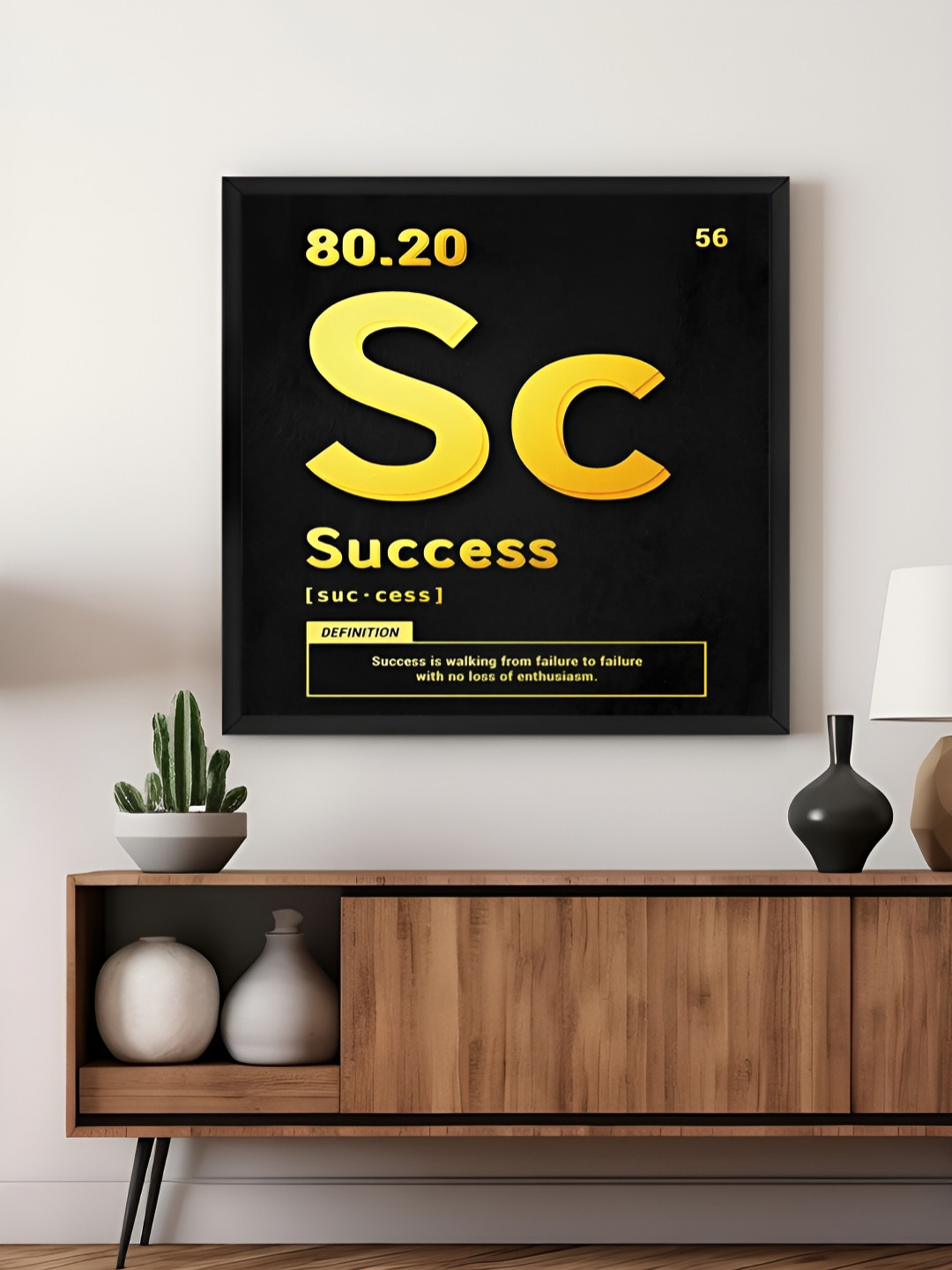 999Store Black & Yellow Success Motivational Canvas Wall Art
