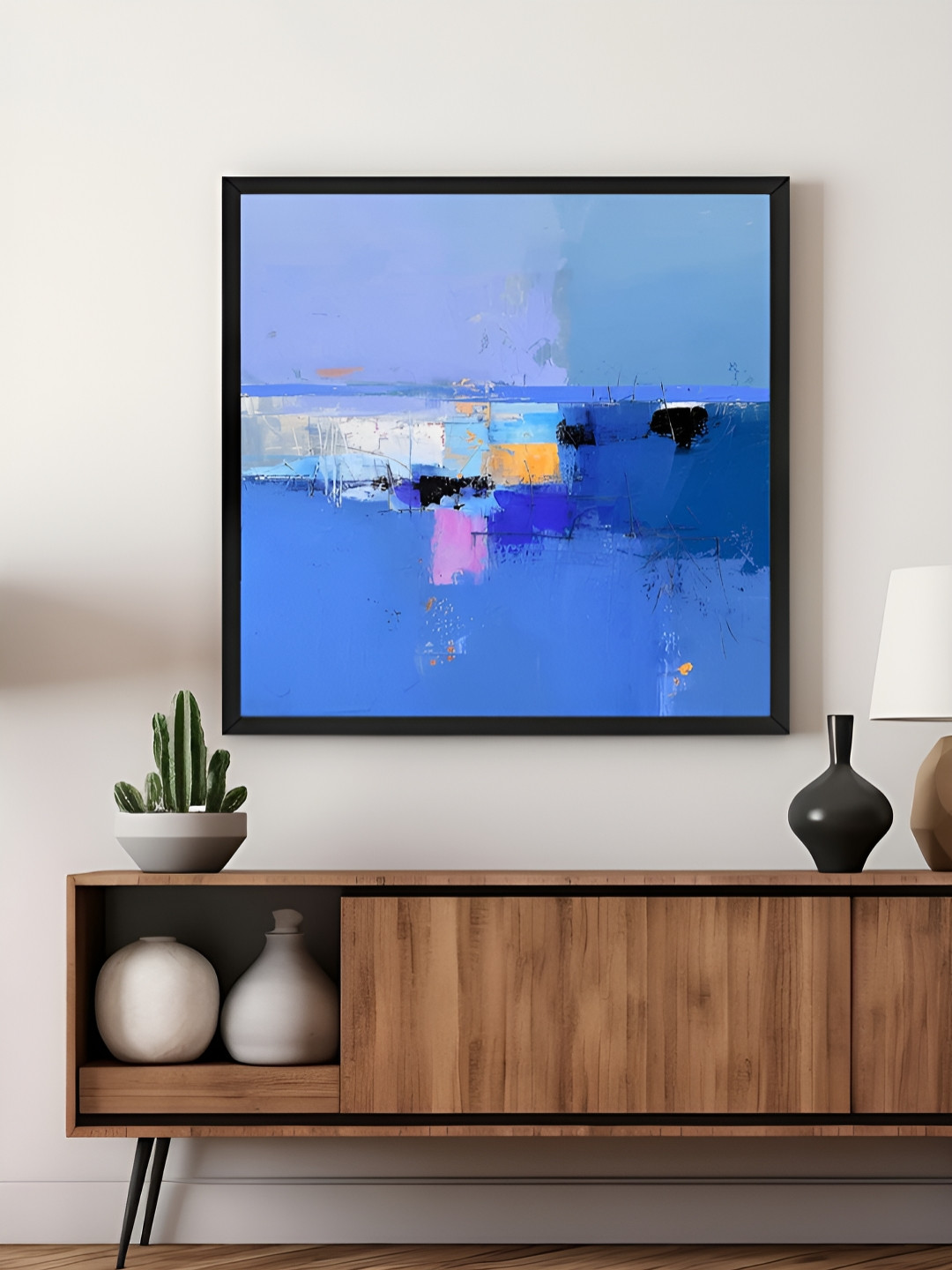 999Store Blue & White Abstract Serenity Canvas Wall Art