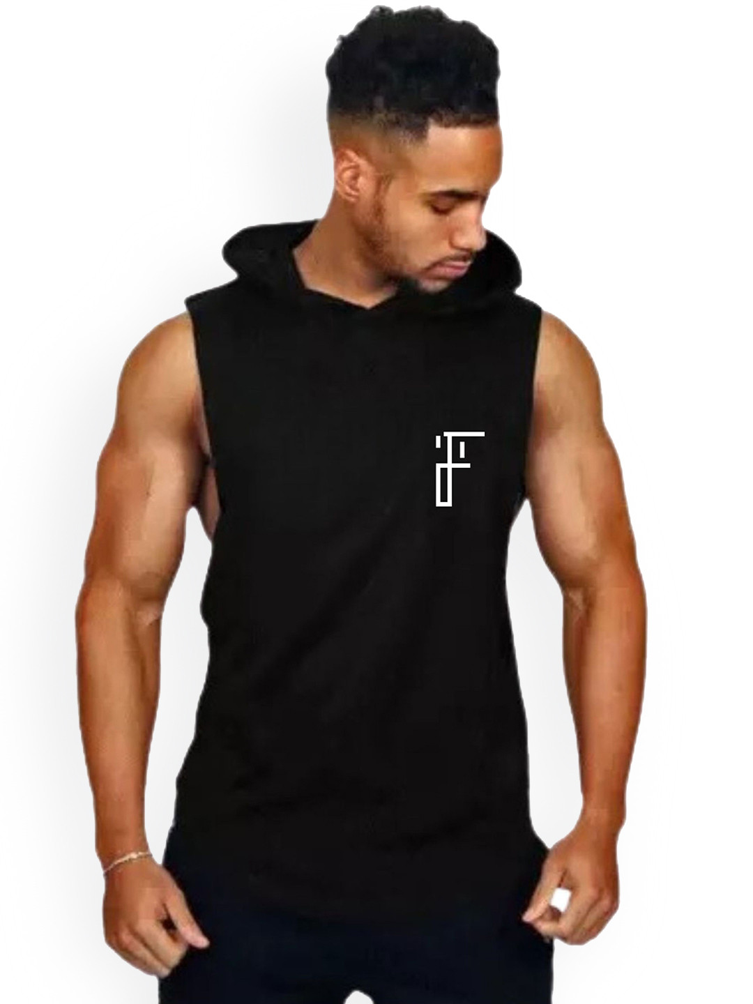 Fashnobic Printed Hooded Gym Vest FB-105_Back_pt-77
