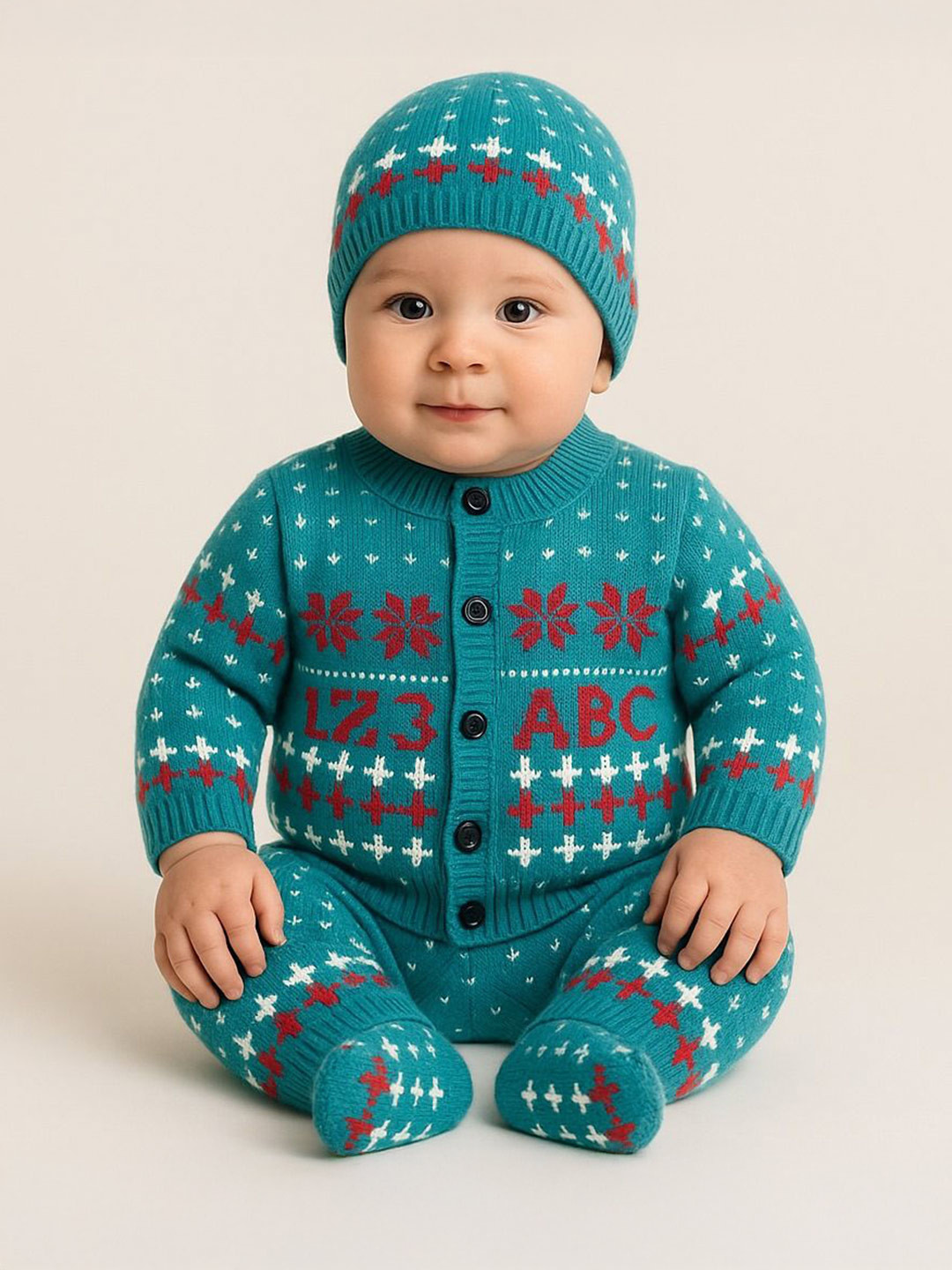 PARYAG Infants 5-Pcs Woolen Baby Apparel Gift Set