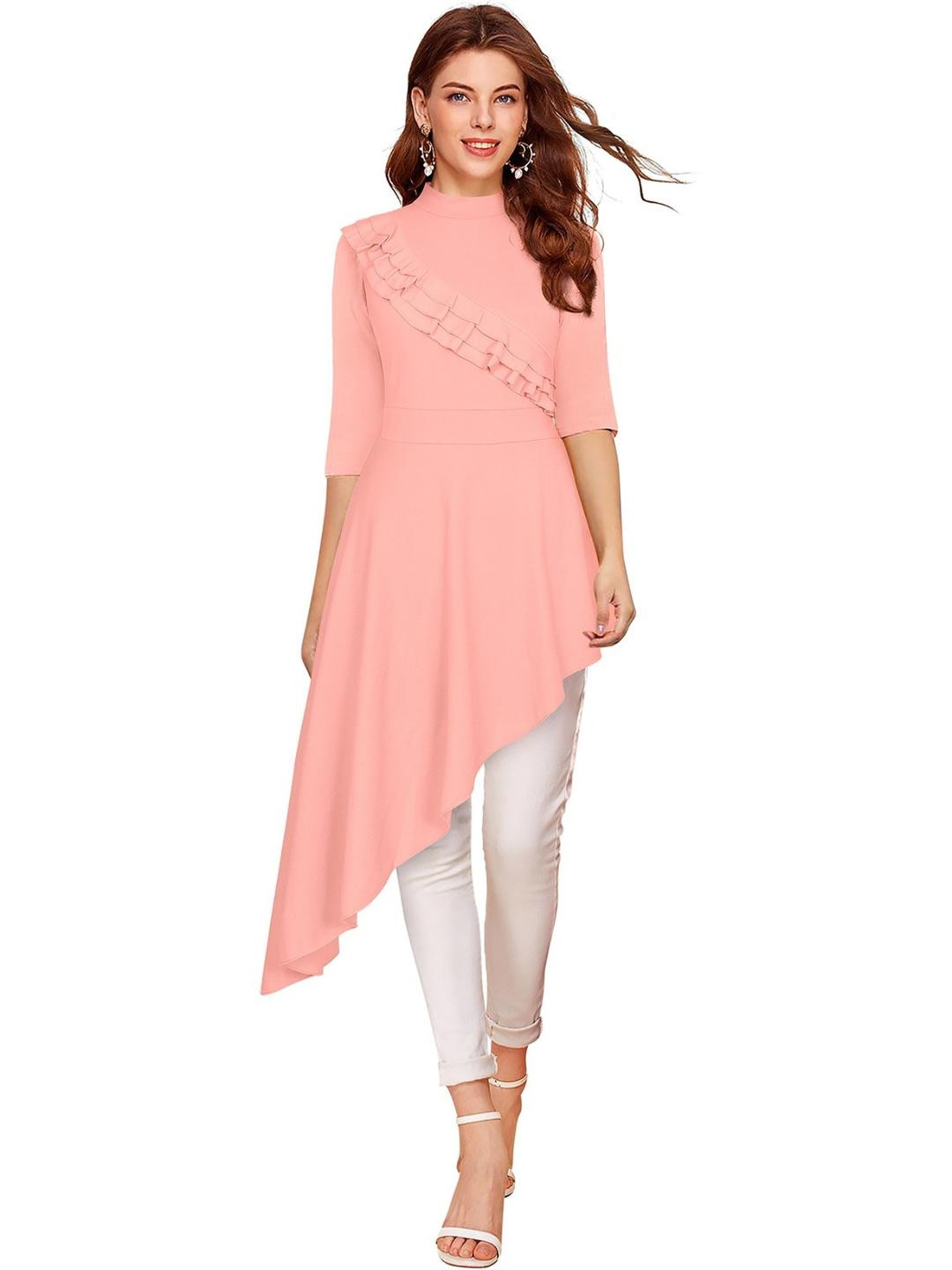 MG FASHION Pink Polyester Dresses