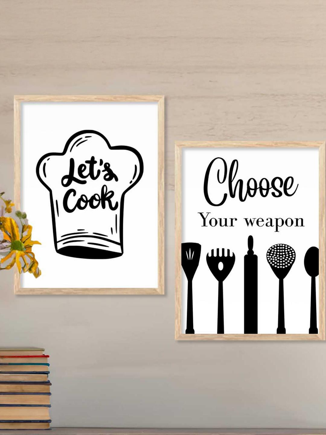 WALLLANE Brown Wood Art Wall Paintings 2Pc