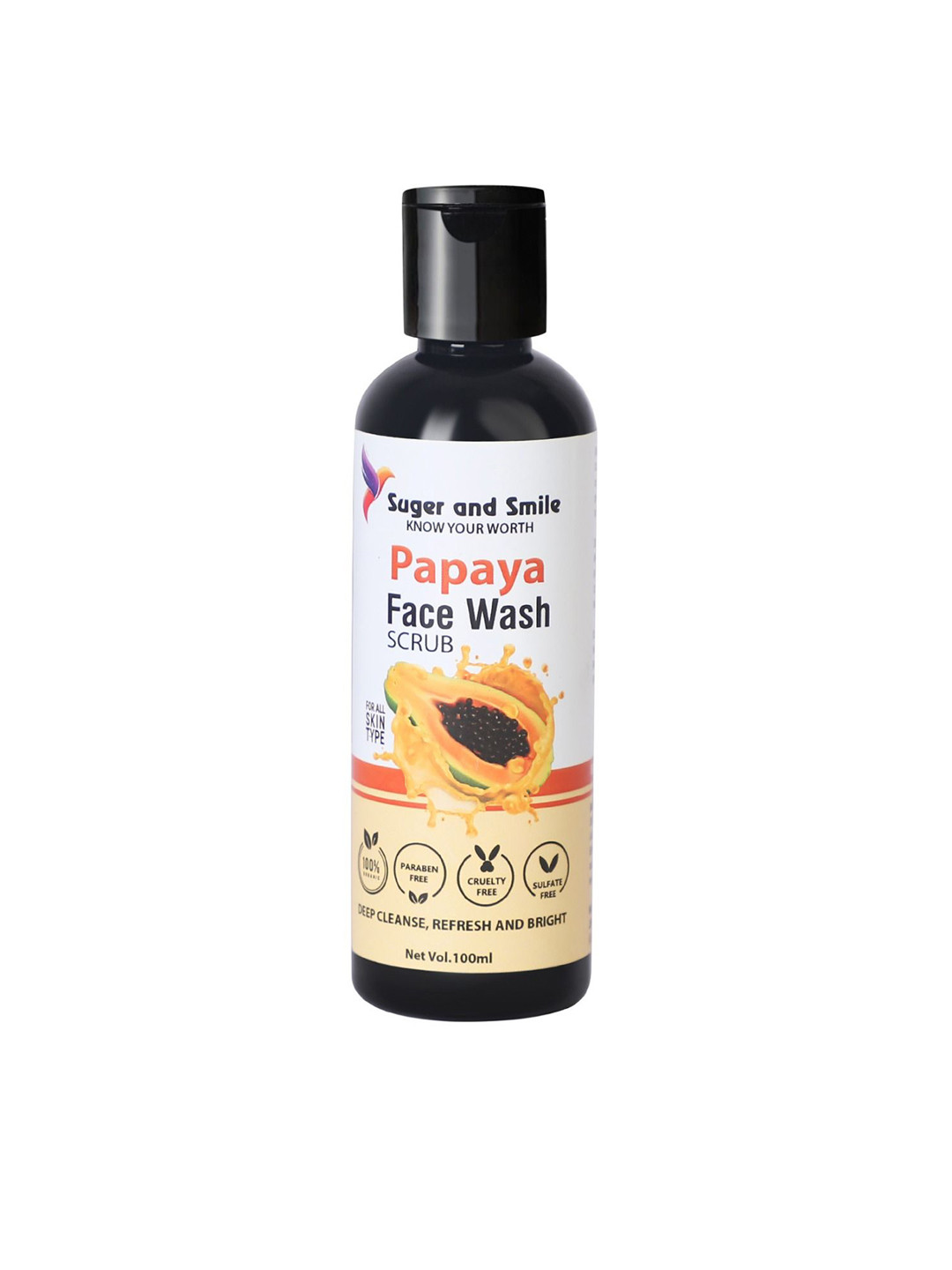 SUGER AND SMILE Papaya Face Wash Scrub for Deep Cleansing - 100 ml