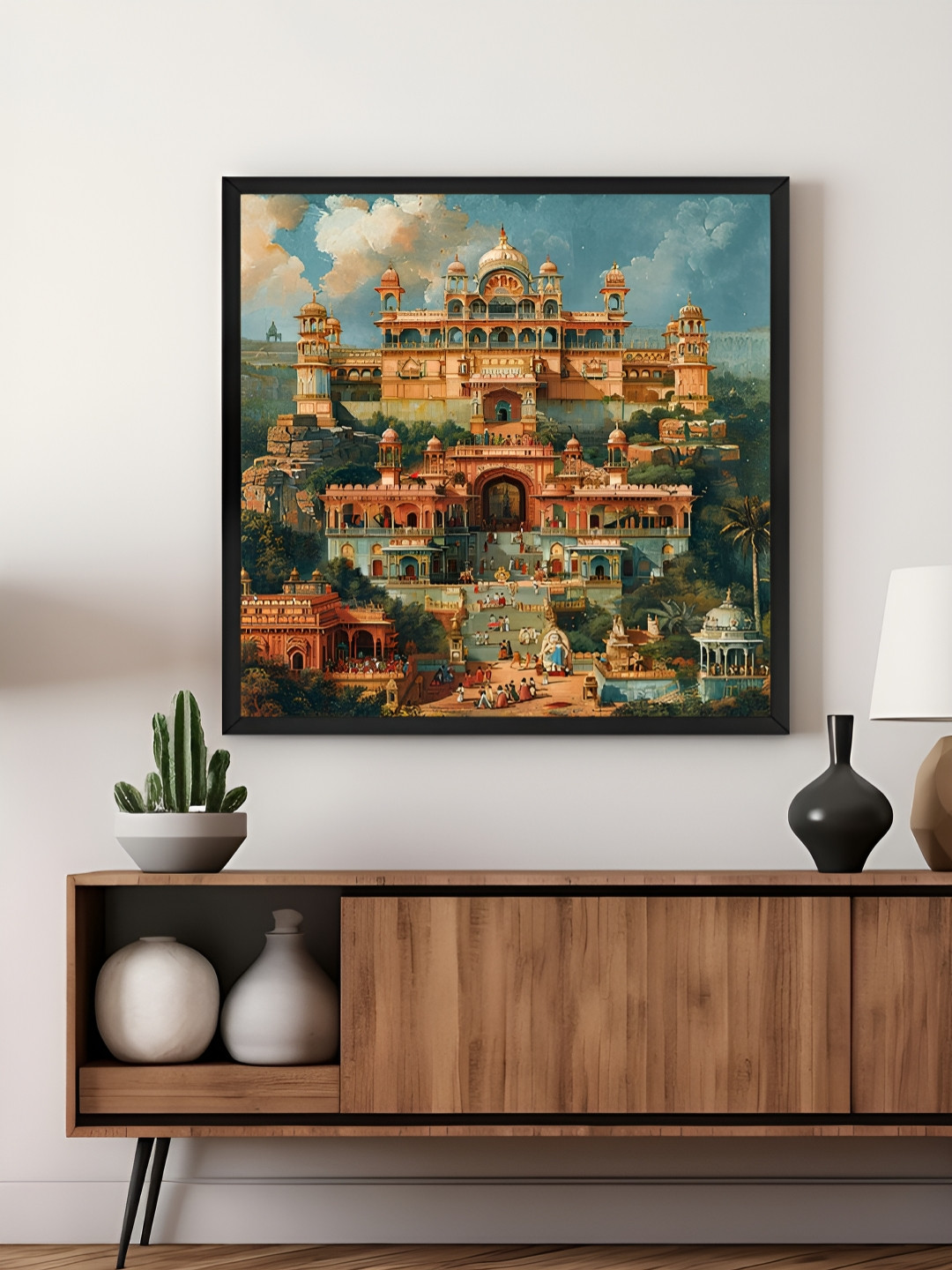 999Store Blue & Green Canvas Grandeur & Architectural Magnificence Wall Art