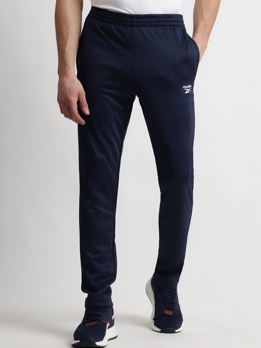 Reebok Men Logo Printed Elasticated Mid-Rise Track Pants