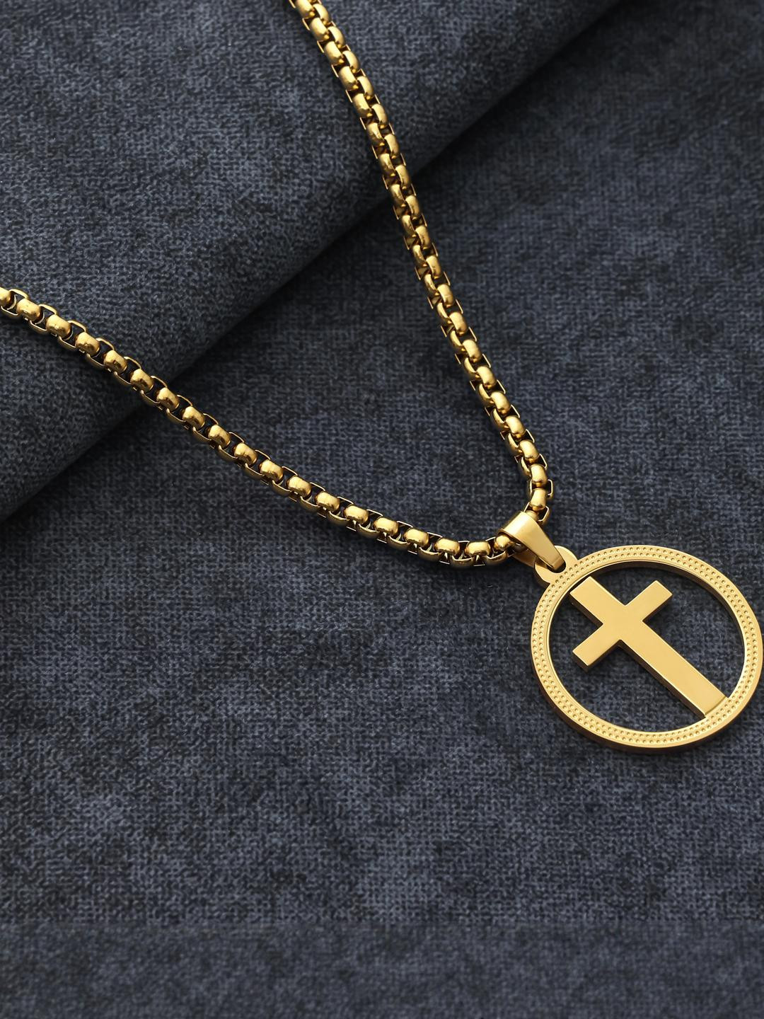 Nikza Exclusive Men Gold-Plated Circular Pendants