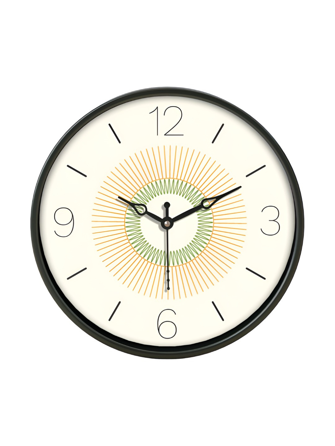 Aura White & Black Printed Traditional Wall Clock