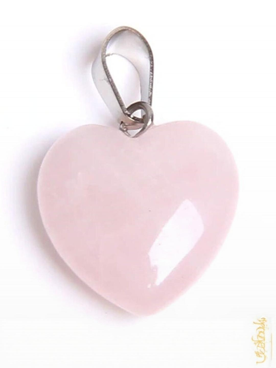 VIBESLE Rose Quartz Heart Shaped Pendants