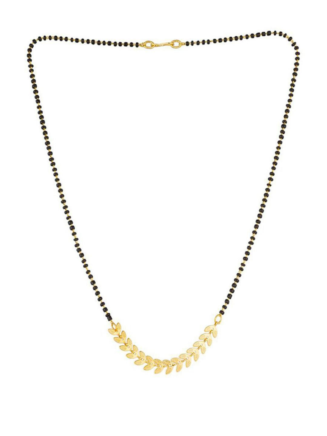 SHANKHRAJ MALL Women Pack Of 2 Gold-Plated Artificial Beads S-Hook Mangalsutra