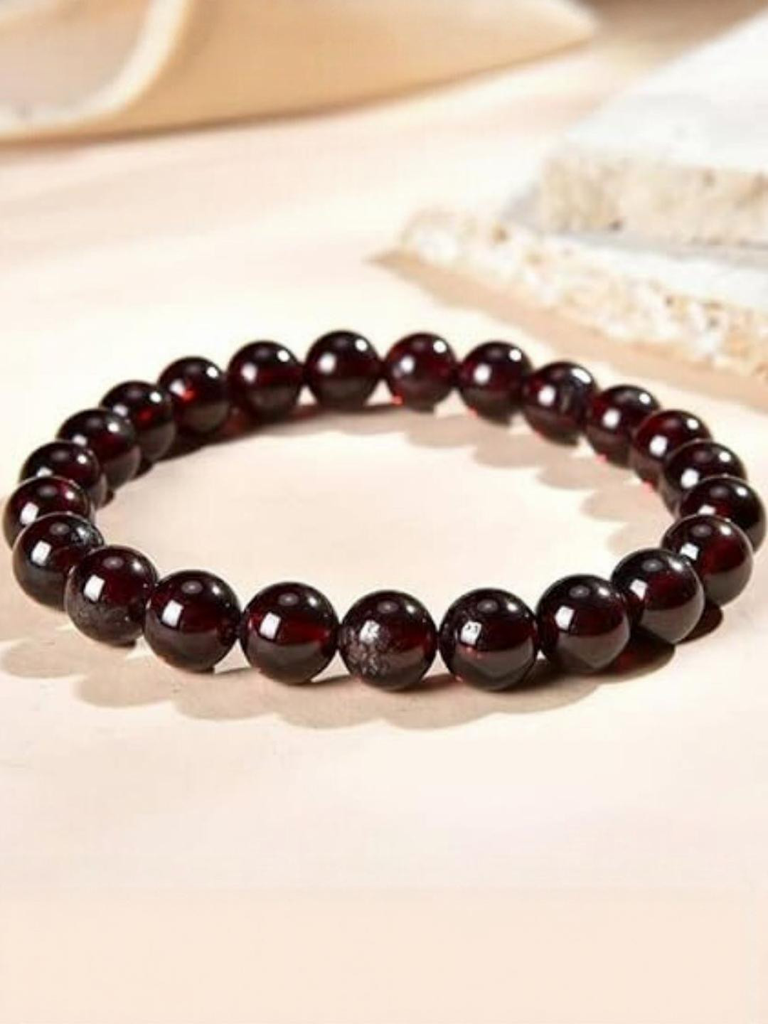 VIBESLE Unisex Maroon Garnet Bracelet
