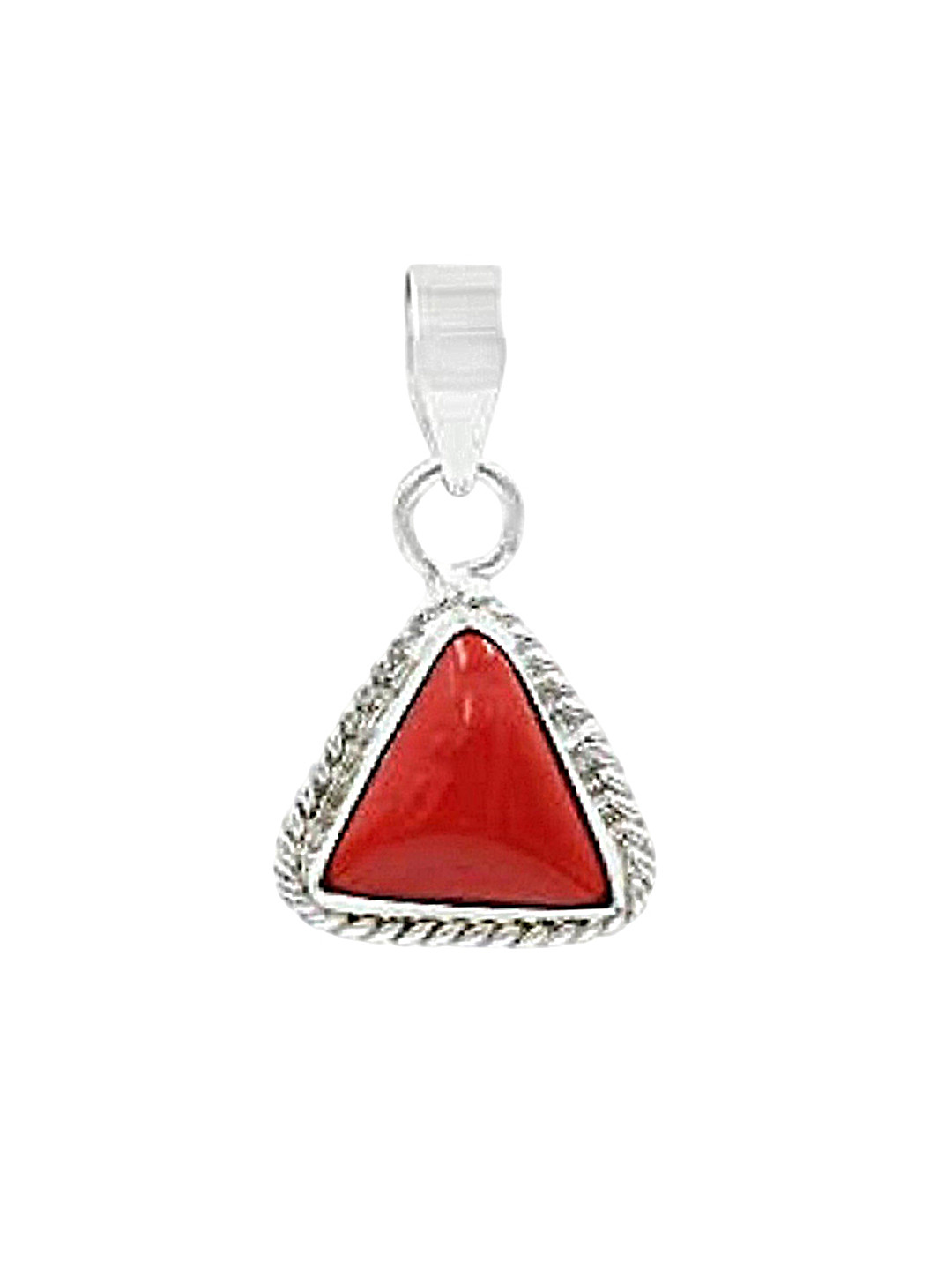 GenZcomplex Silver-Plated Moonga Precious Artificial Stone Studded Triangular Pendants