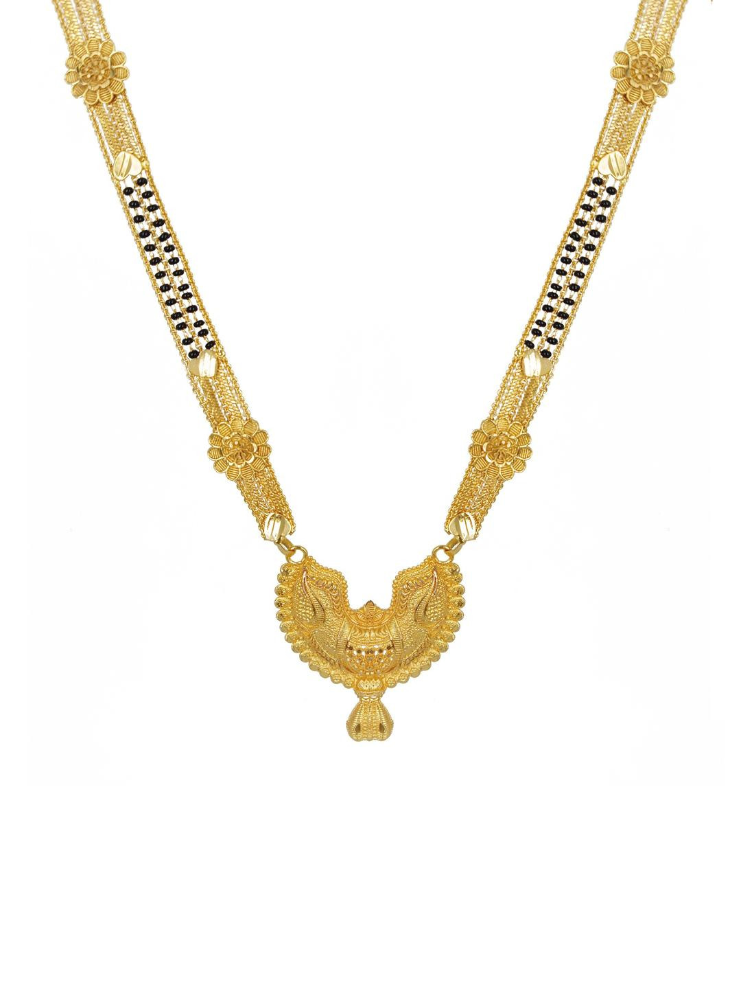 SHANKHRAJ MALL Gold-Plated Beaded Mangalsutra (Pack of 2)