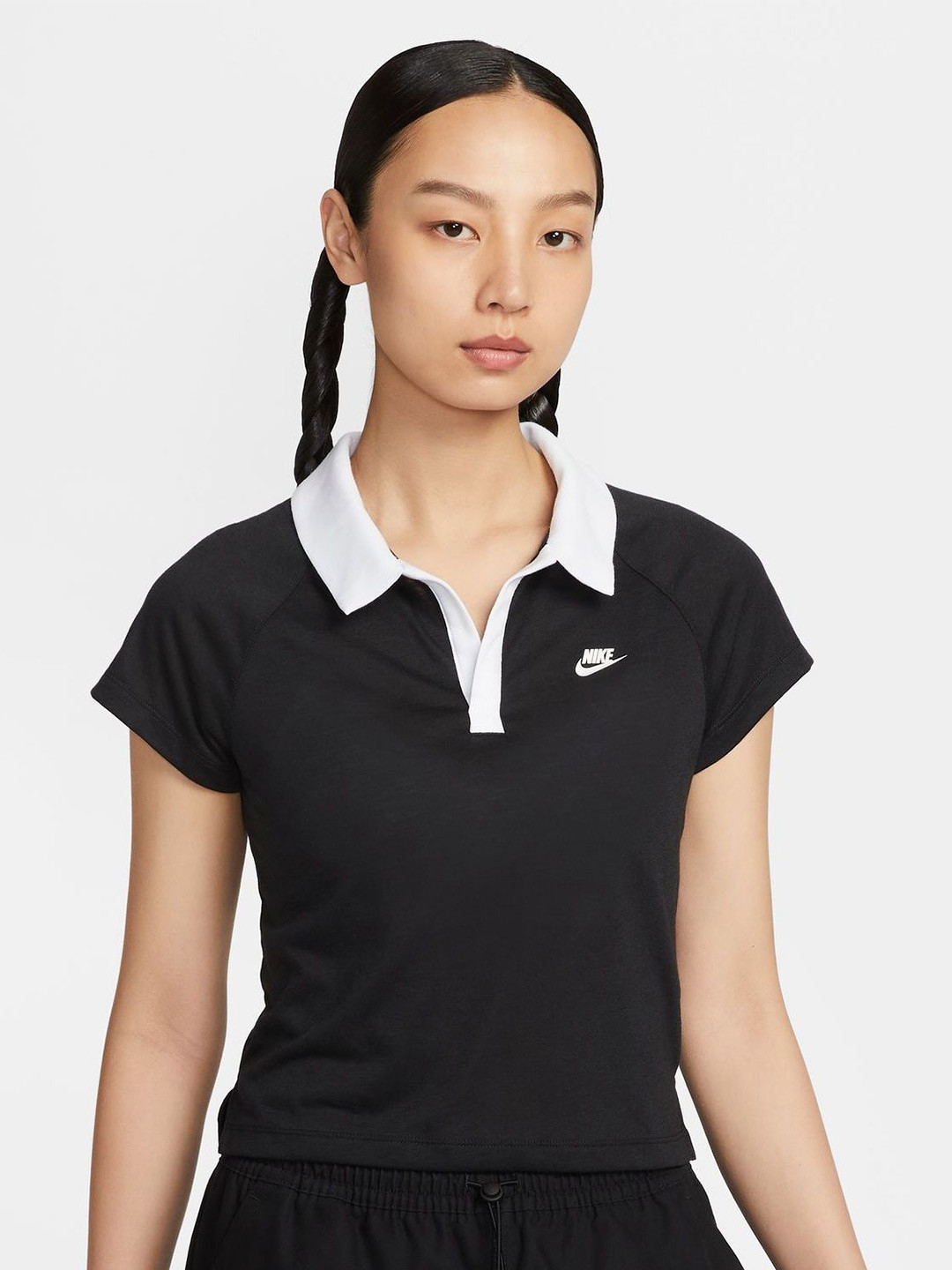 Nike Sportswear Women Colourblocked Monochrome Retro Polo Top