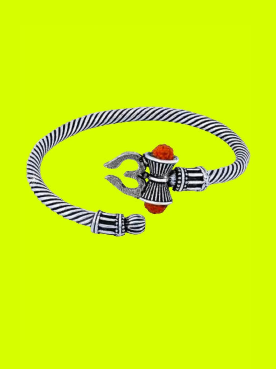 Dynamic Retail Global Men's Silver-Tone Shiva Bracelet