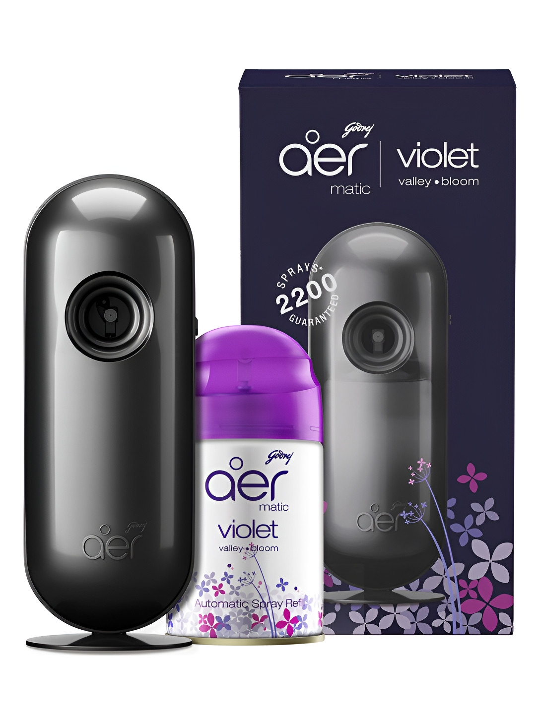 Godrej Aer Matic Kit Black & Violet Valley Bloom Automatic AirFreshener