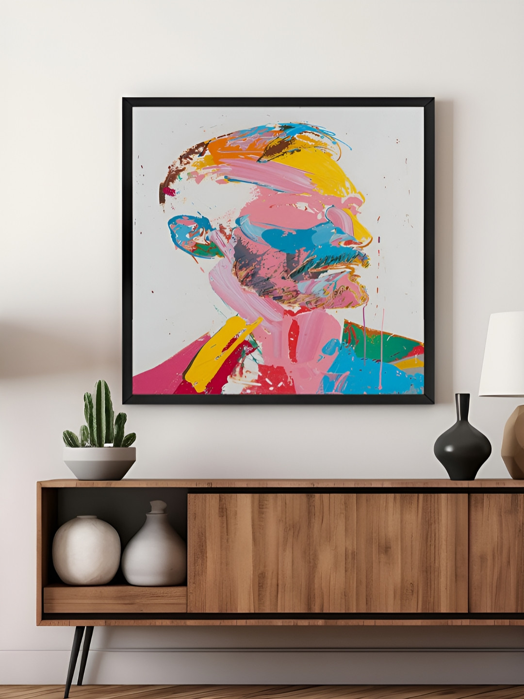 999Store Pink & Blue Man Printed Canvas Wall Art