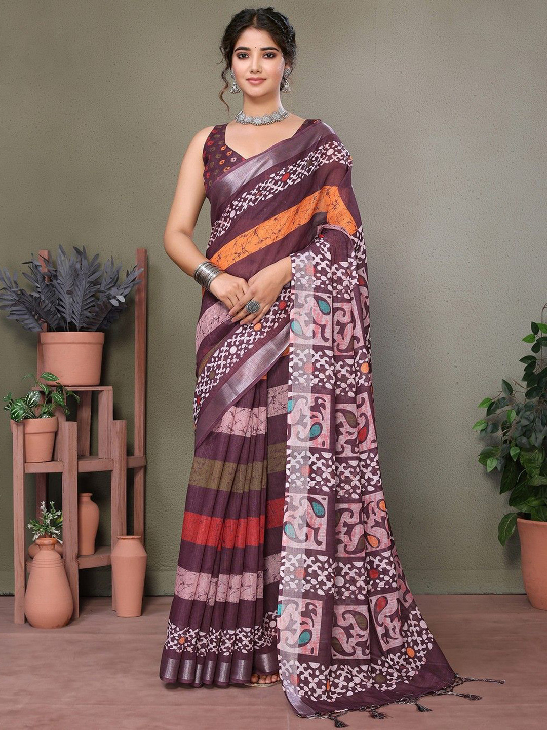 Lookmark Floral Printed Kanjivaram Saree