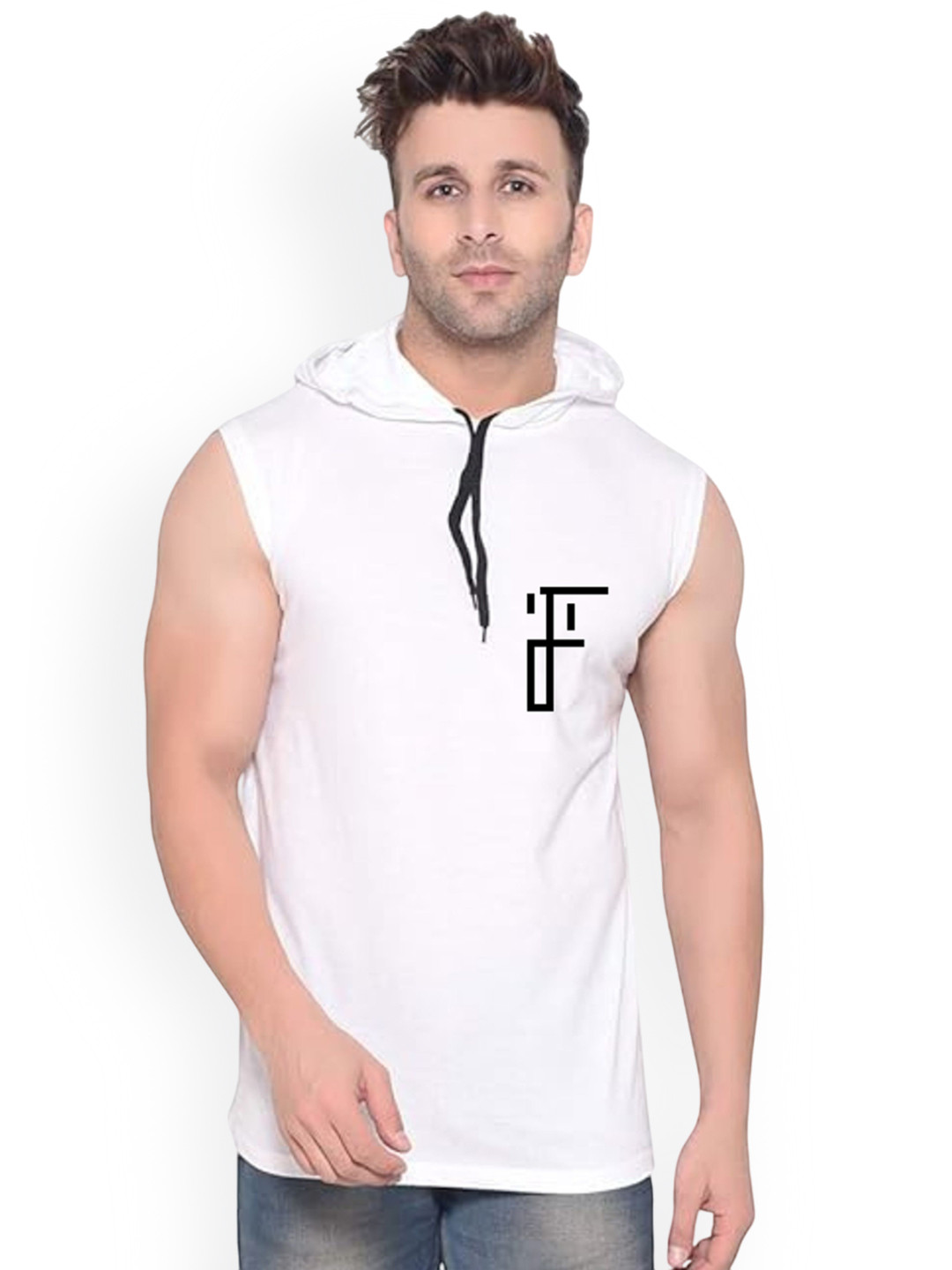 Fashnobic Day Dreamer Back Printed Hooded Neck Gym Vest FB-106_W_Back_pt-249