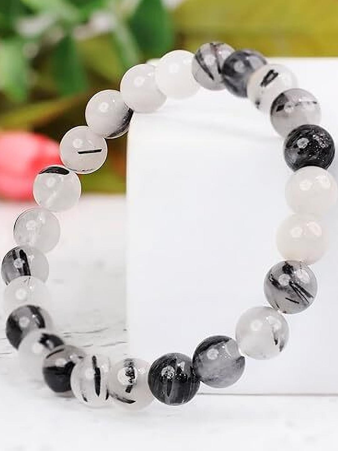 VIBESLE Unisex Multi Color Ceramic Handcrafted Elasticated Bracelet with Slip-On Closure