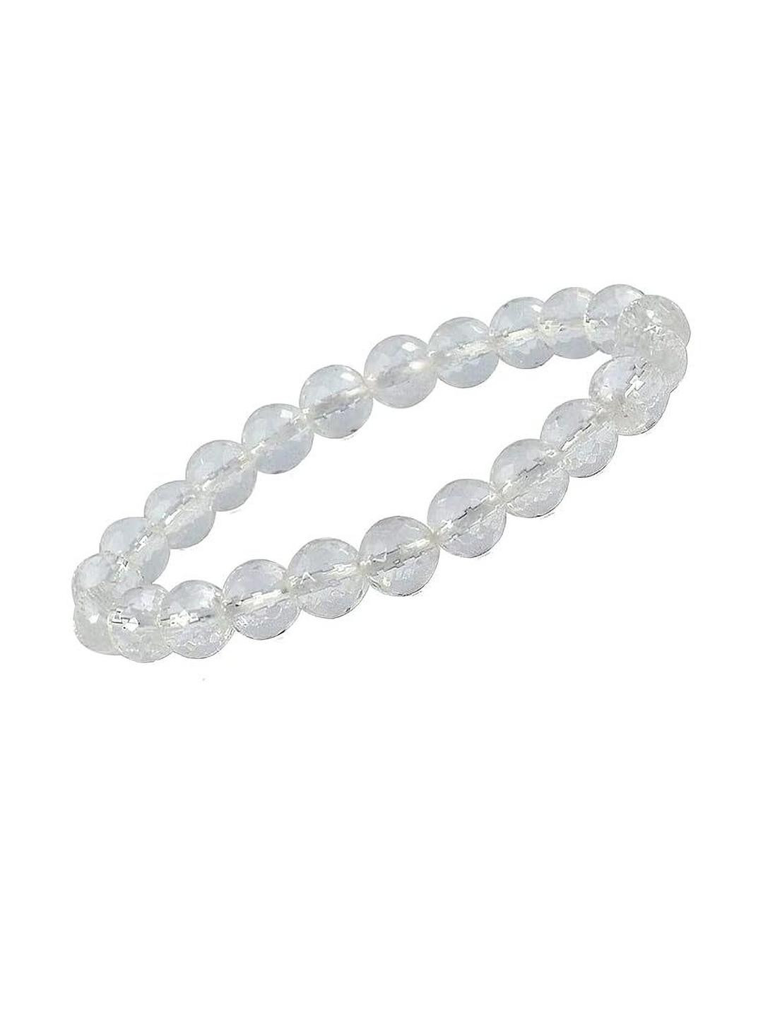 VIBESLE Unisex Handcrafted Clear Beads Bracelet