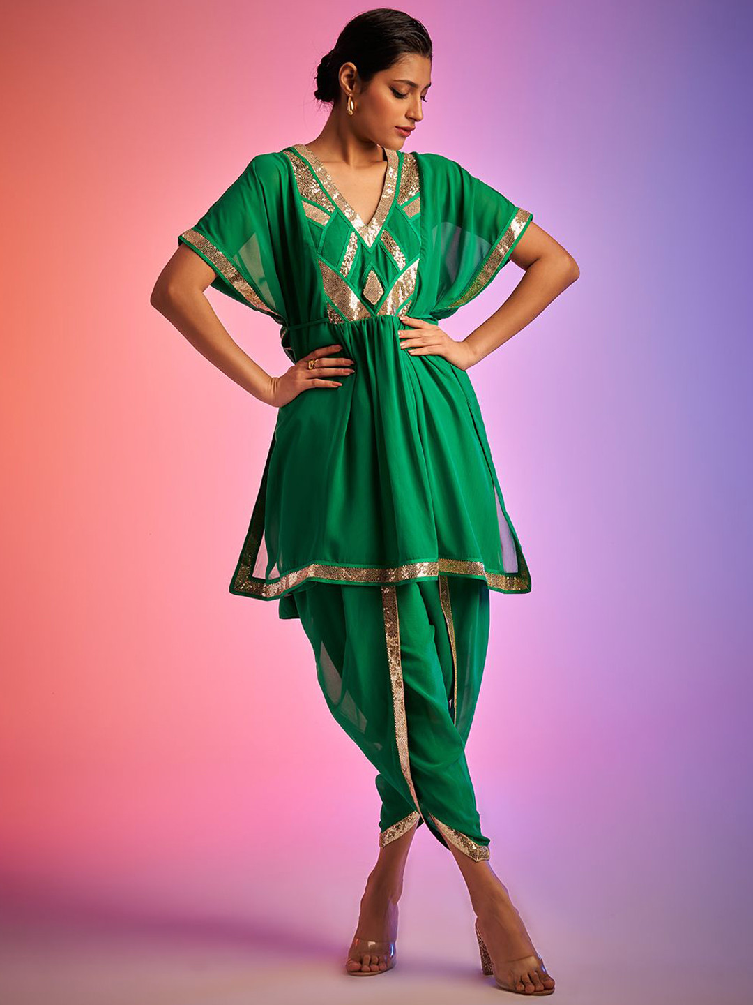 Gulabo by Abu Sandeep Women Sequins Dhoti Pants