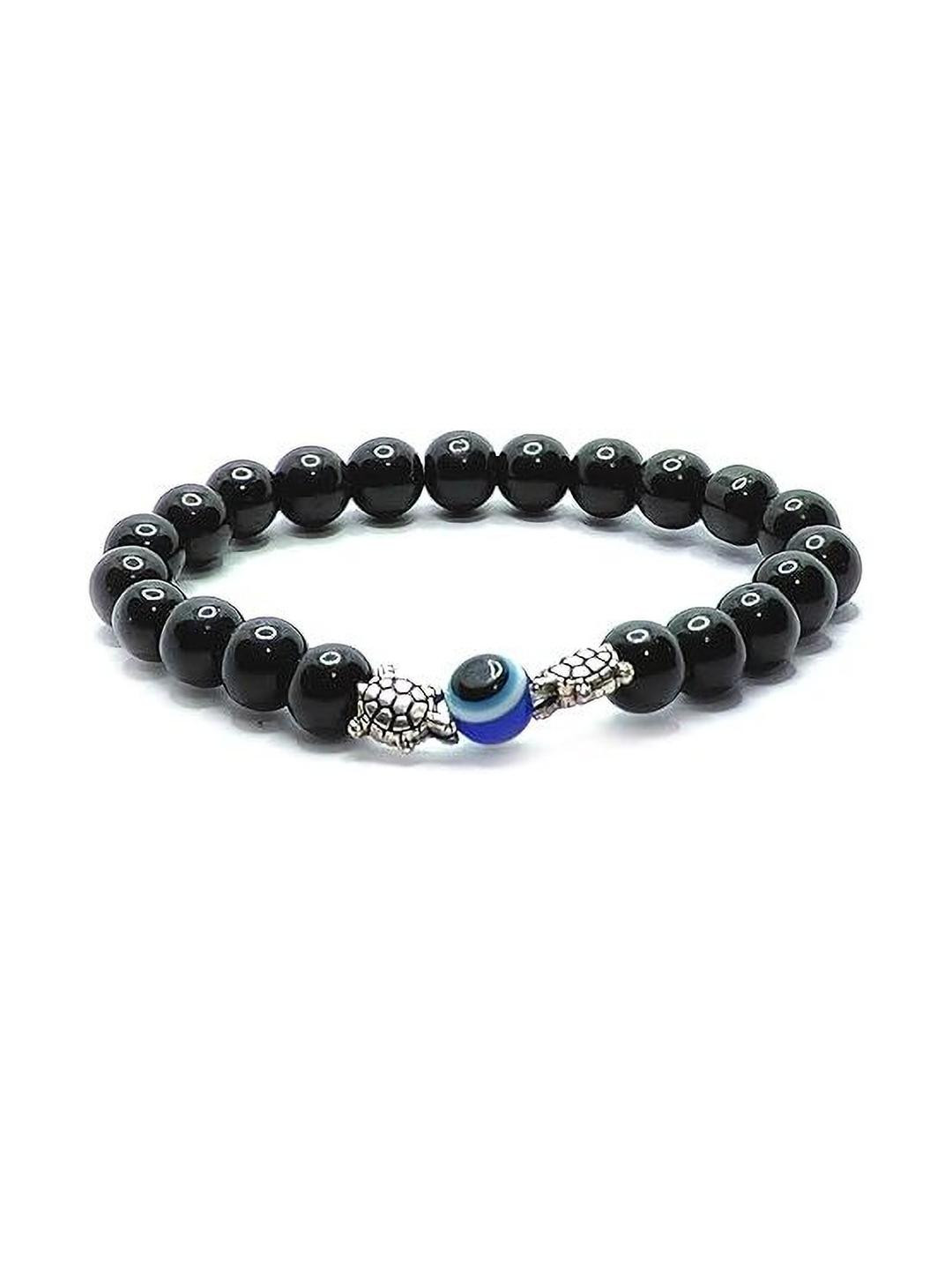 VIBESLE Unisex Black &Evil Eye Beaded With Turtoise Bracelet