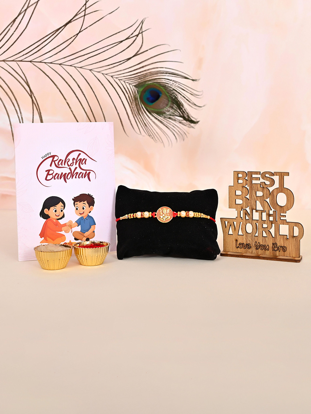 POORAK Rakhi Stand Greeting Card & Roli Chawal