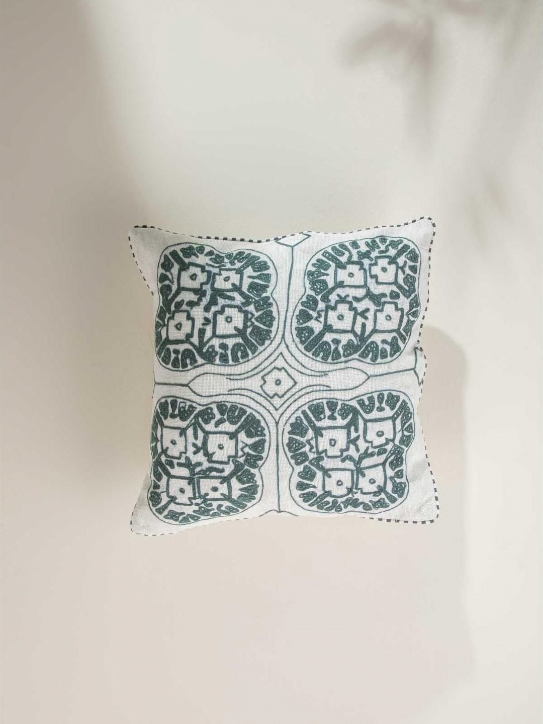 FREEDOM TREE Tamara Grey & White Geometric Pure Cotton Square Cushion Cover