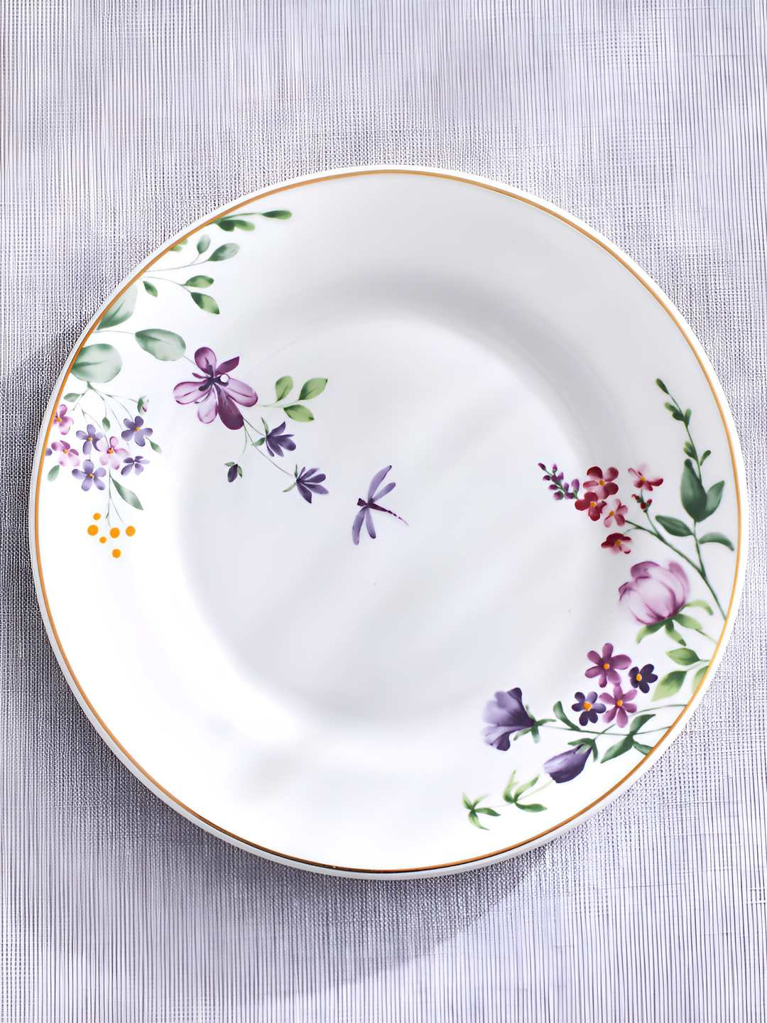 Home Centre Kids Lucas Carnation White Floral Printed Matte BPA-Free Fine China Side Plate