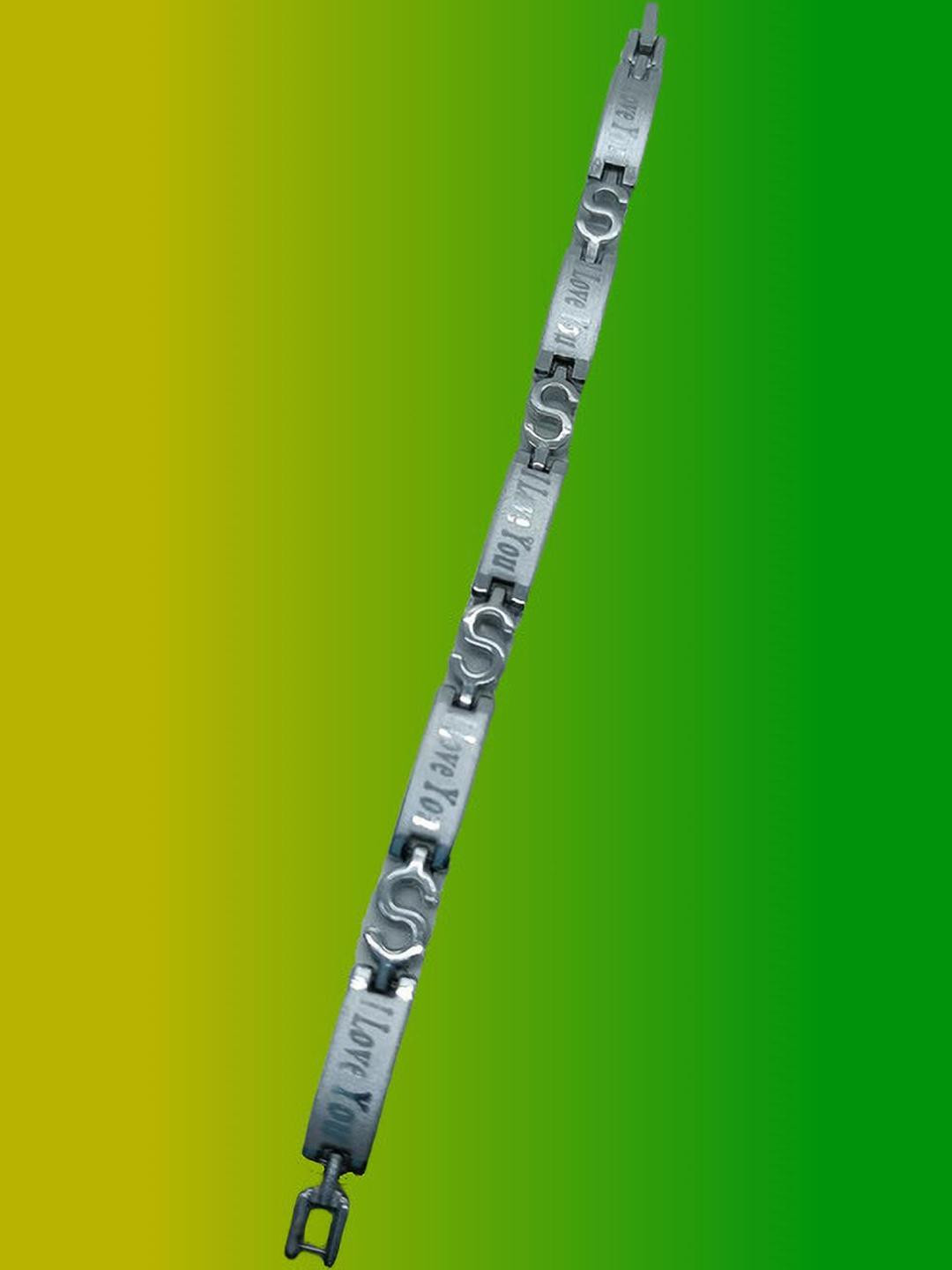 Dynamic Retail Globa Men's Silver Pleated Linked Bracelet