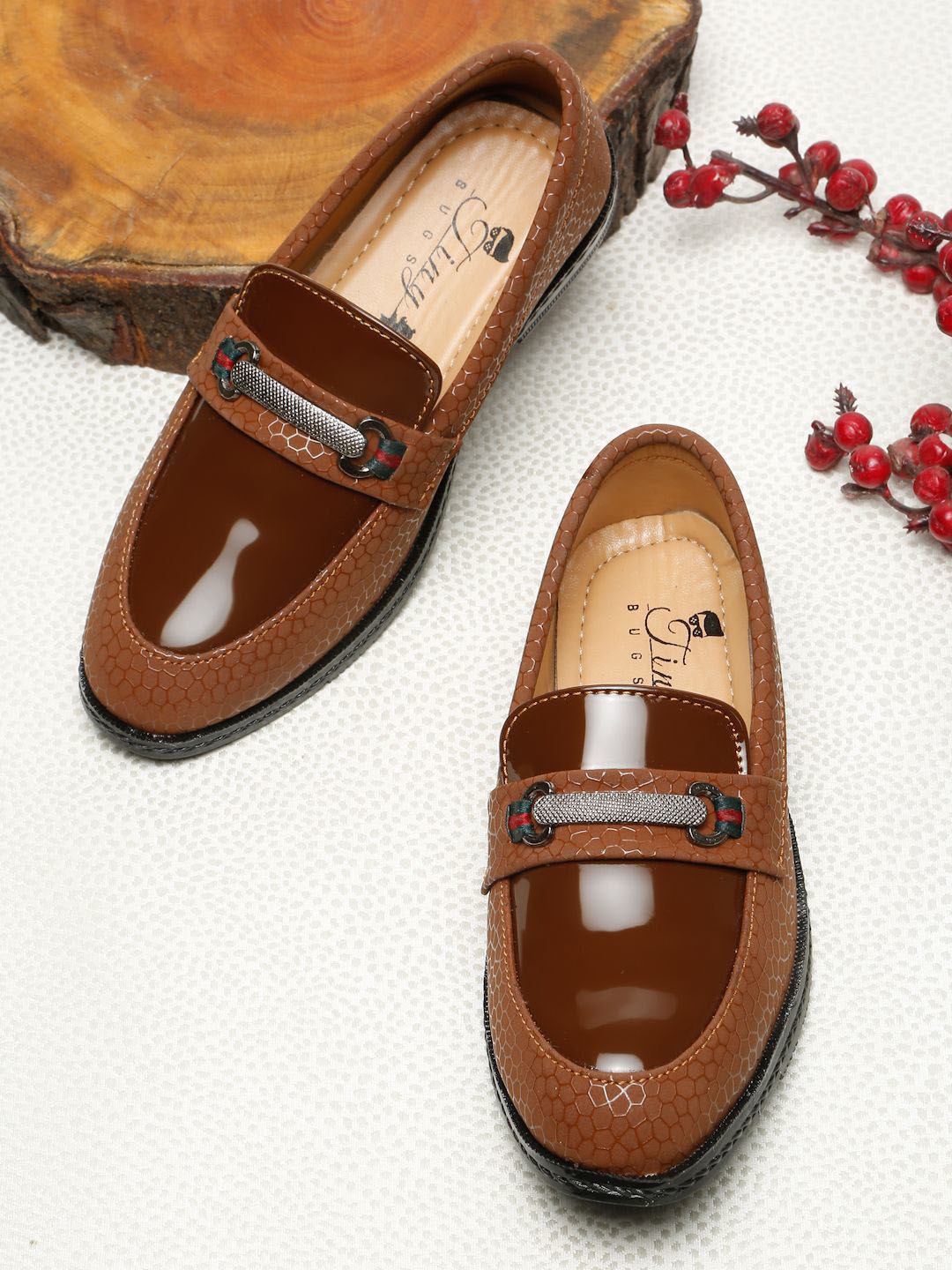 Tiny Bugs Infant Boys Textured Formal Loafers