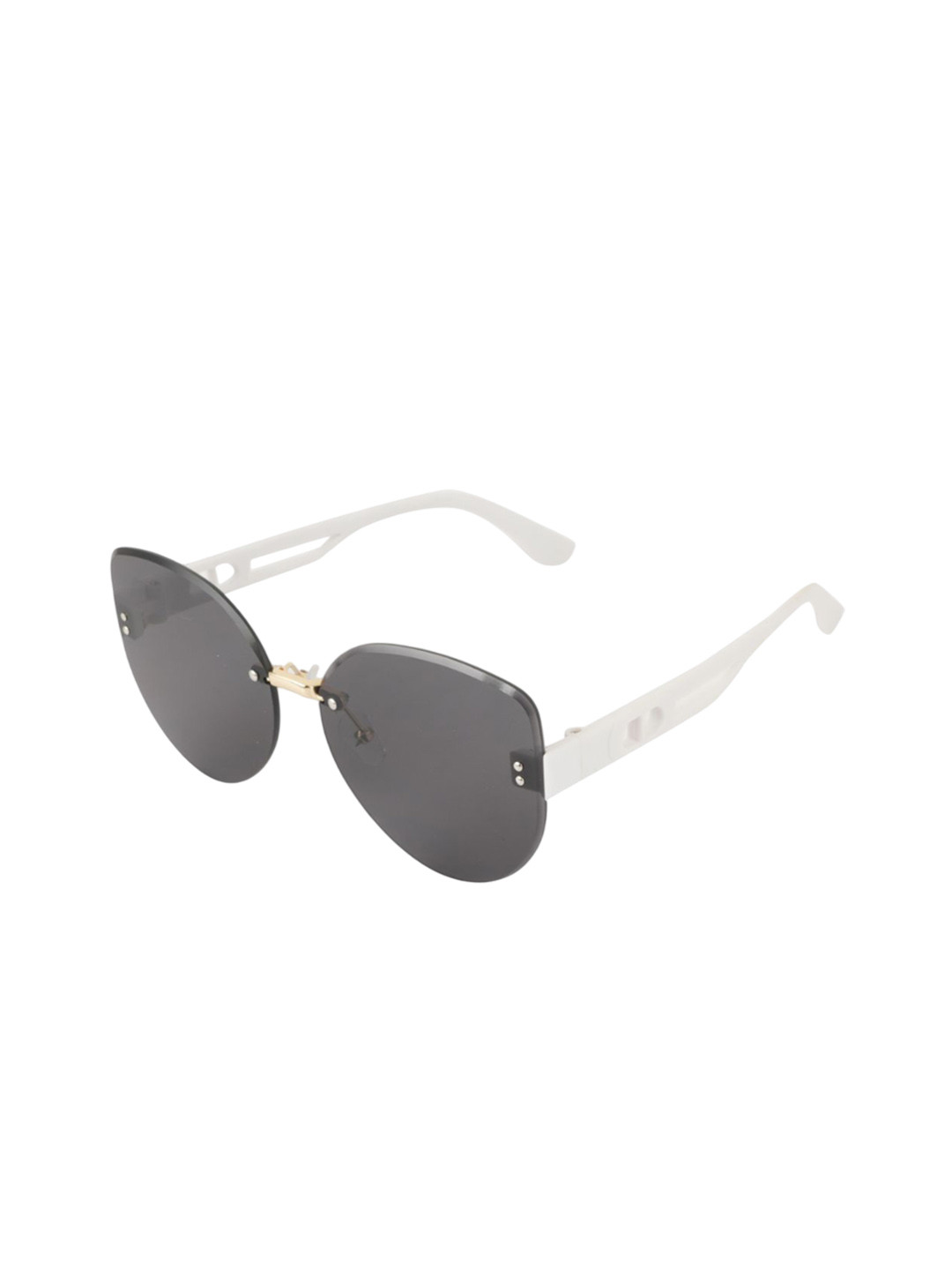 BAYBERRY Unisex Black Lens & White Oversized Sunglasses with