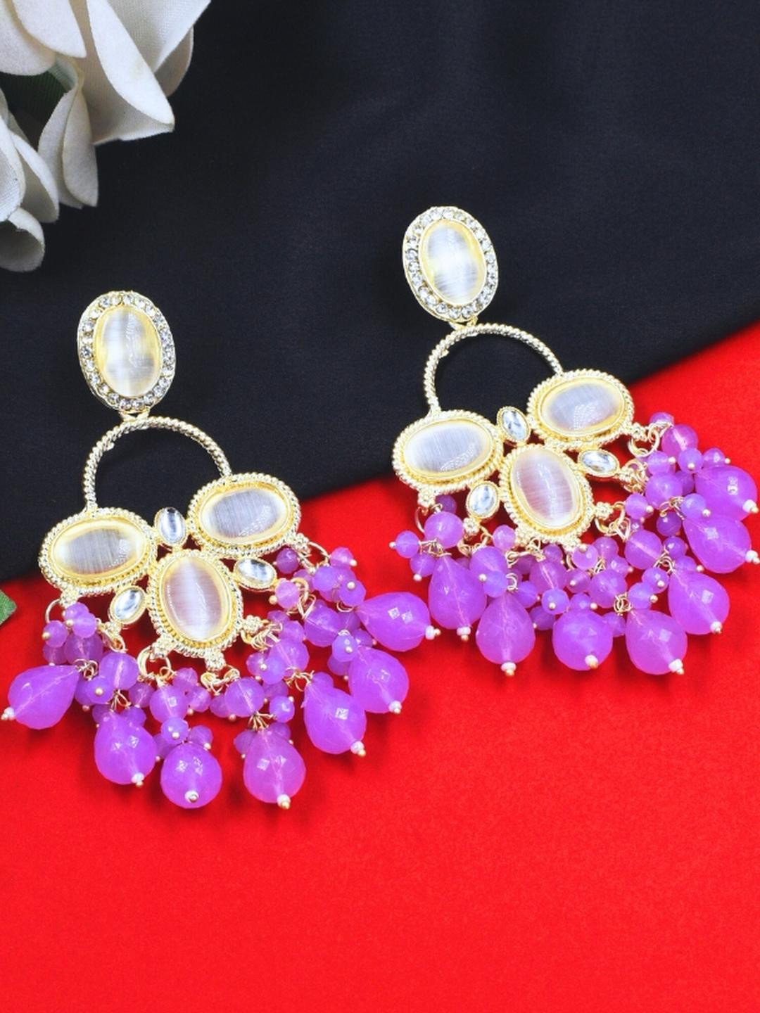 J & C Fashion Arena Gold Plated Chandbali Earrings