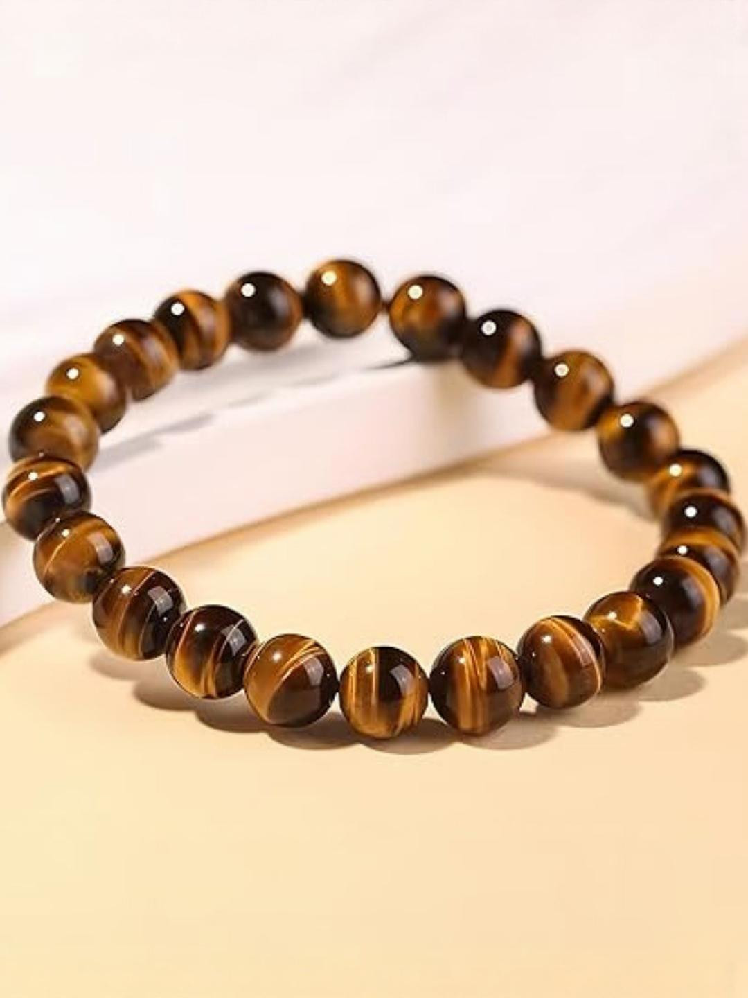 VIBESLE Brown Tiger Eye Ceramic Bracelet