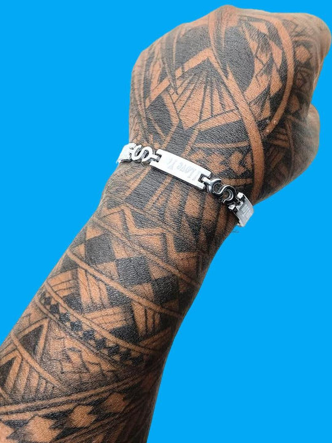 Dynamic Retail Global Men's Silver-Plated Link Chain Bracelet