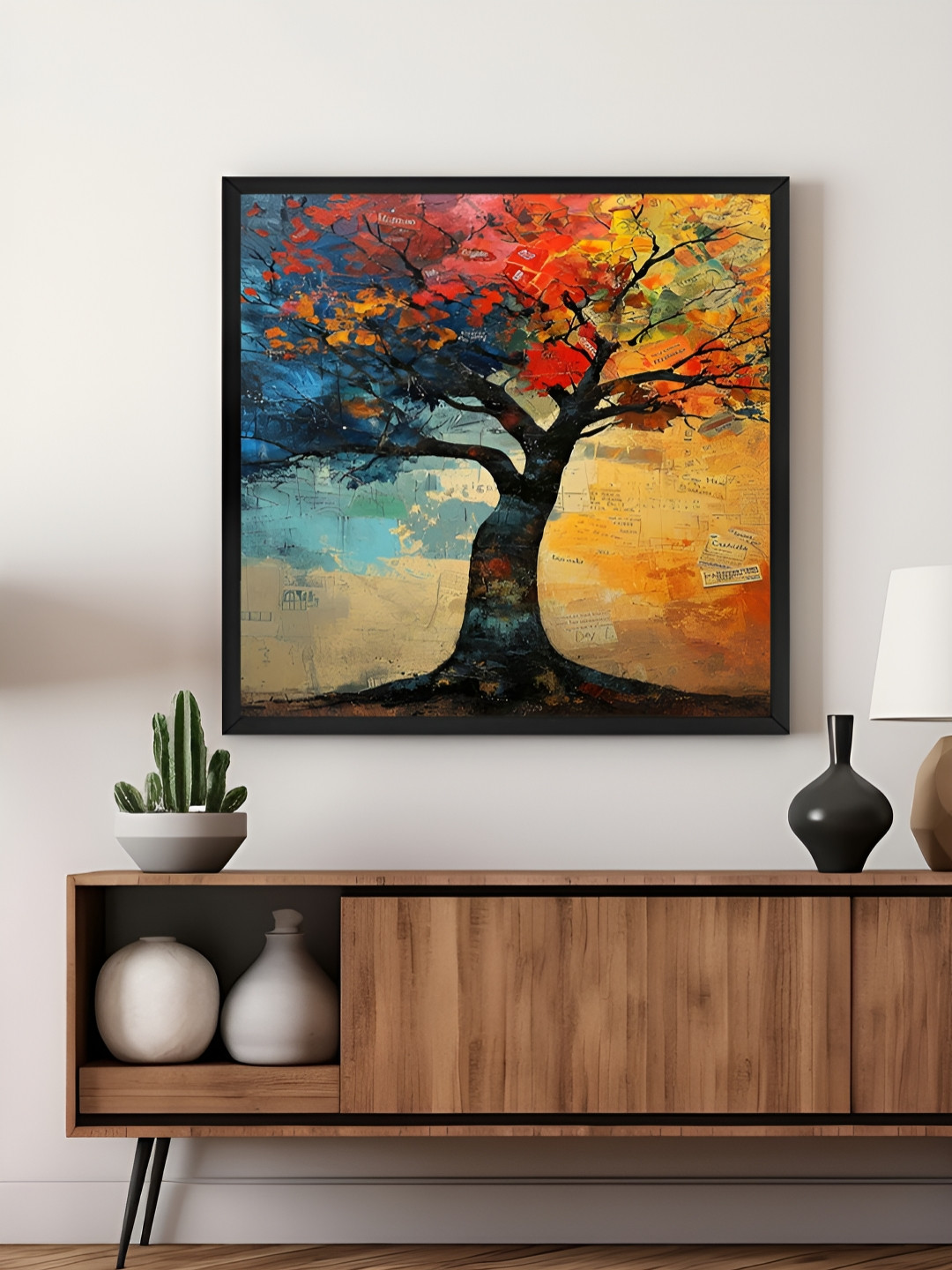 999Store Blue & Red The Tree of Seasons Canvas Wall Art