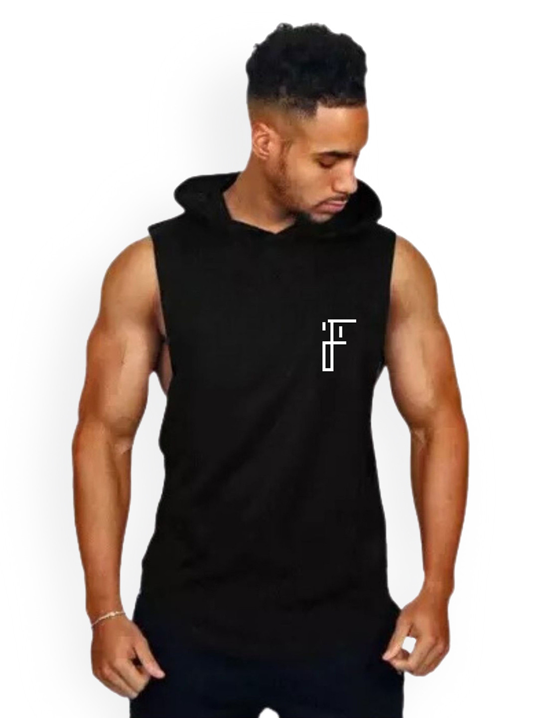 Fashnobic Printed Hooded Gym Vest FB-105_Back_pt-55