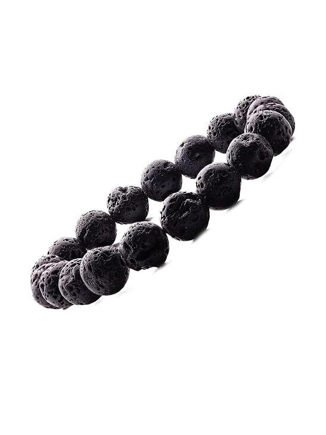 VIBESLE Unisex Black Lava Beaded Bracelet