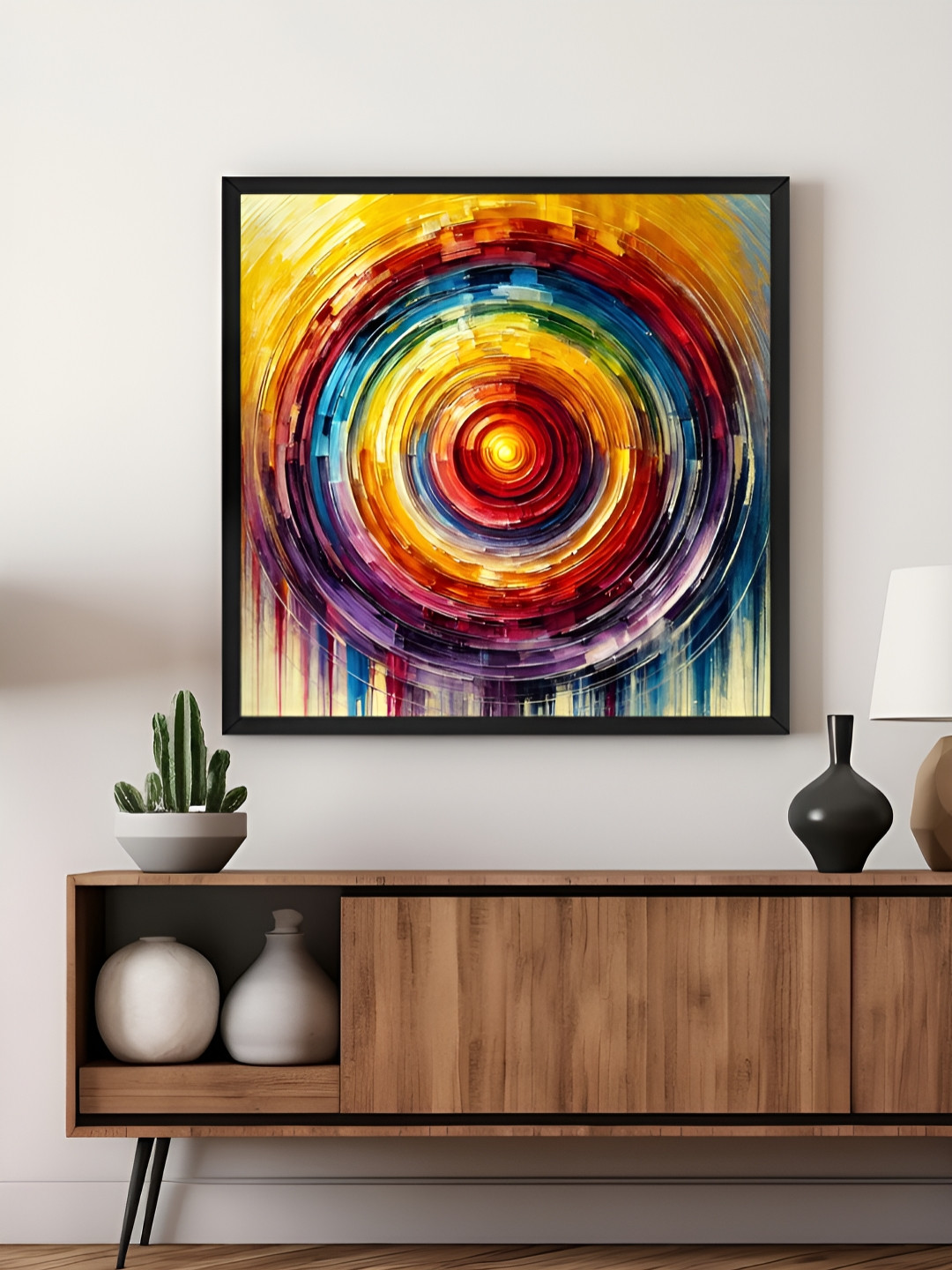 999Store Yellow & Red Radiant Spectrum Canvas Wall Art