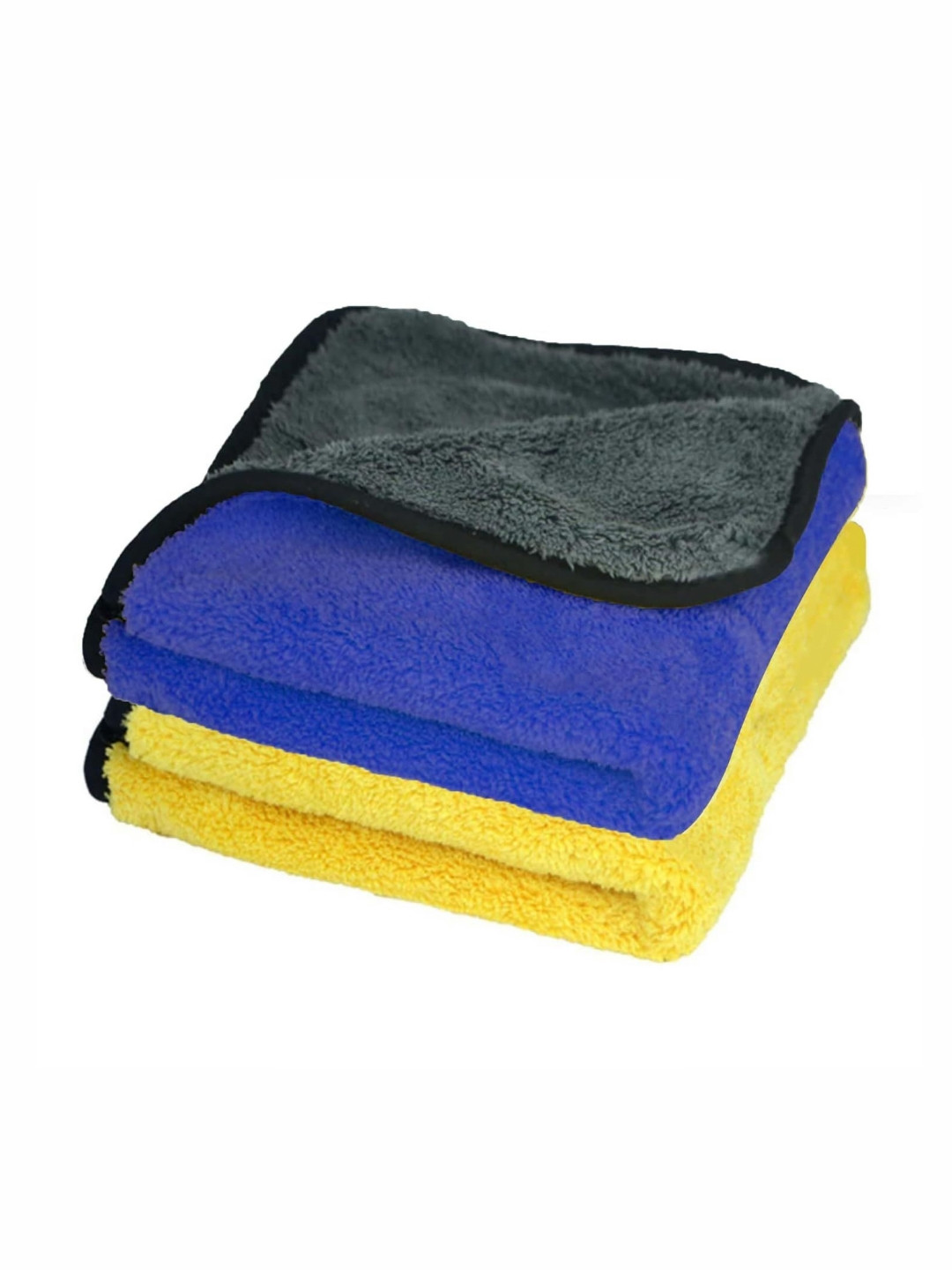 Fezora 2-Pcs Blue & Yellow 800 GSM Ultra-Absorbent Cleaning Cloth
