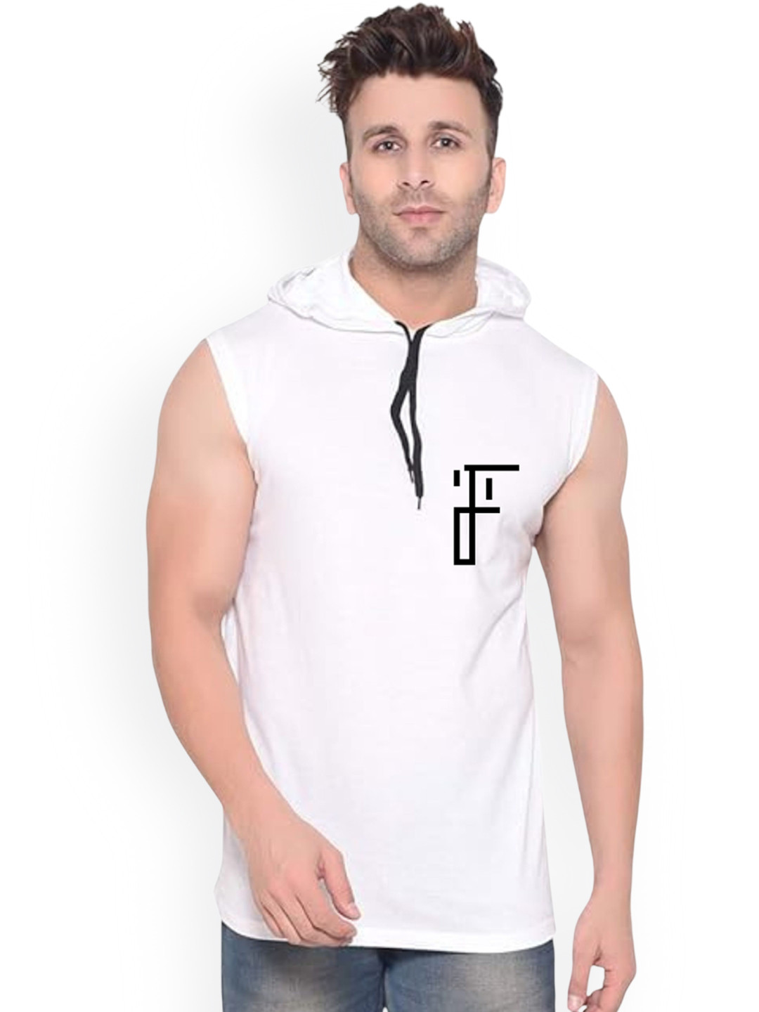 Fashnobic Ride Bike Back Printed Hooded Gym Vest FB-106_W_Back_pt-218