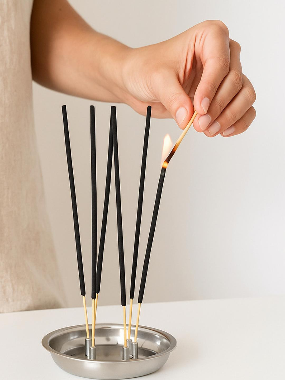 DigiRake Steel-Tone Metal Incense Stick Holder