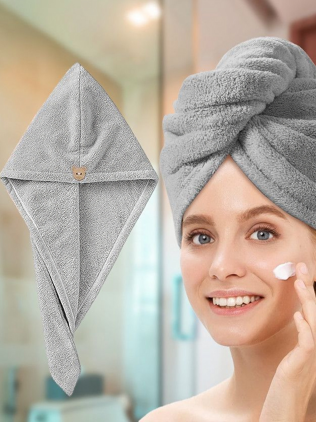 Fezora Grey 500 GSM Microfiber Bath Towel